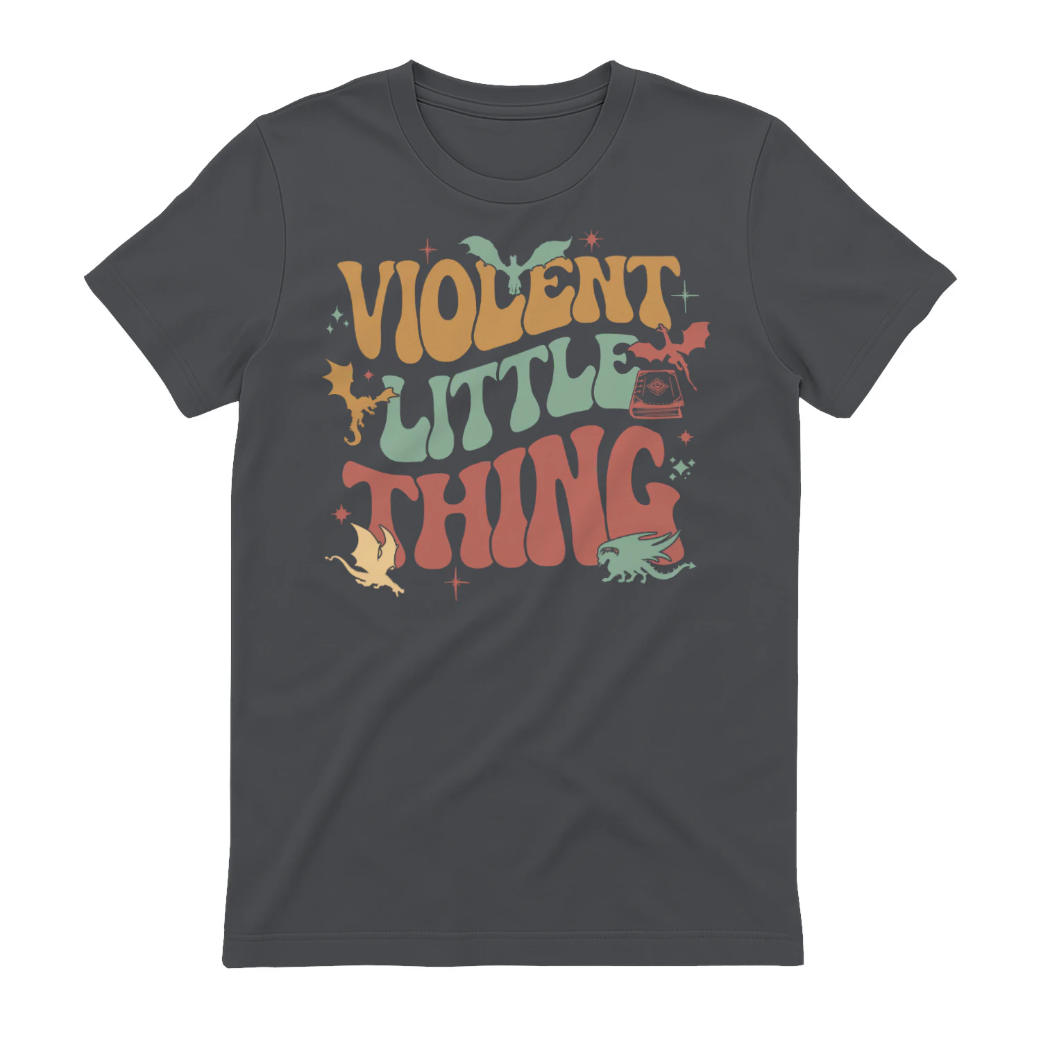 Violent Little Thing Heavy Cotton Dark Colors T-shirt 1 Side, Fourth Wing Gildan Tee, Romantasy Book Shirt, Book Lover Gifts