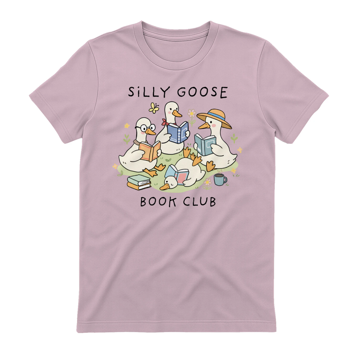 Silly Goose Readers Heavy Cotton Light Colors T-shirt 1 Side, Funny Book Club Gildan Tee, Readers Club Shirt, Book Lover Gifts