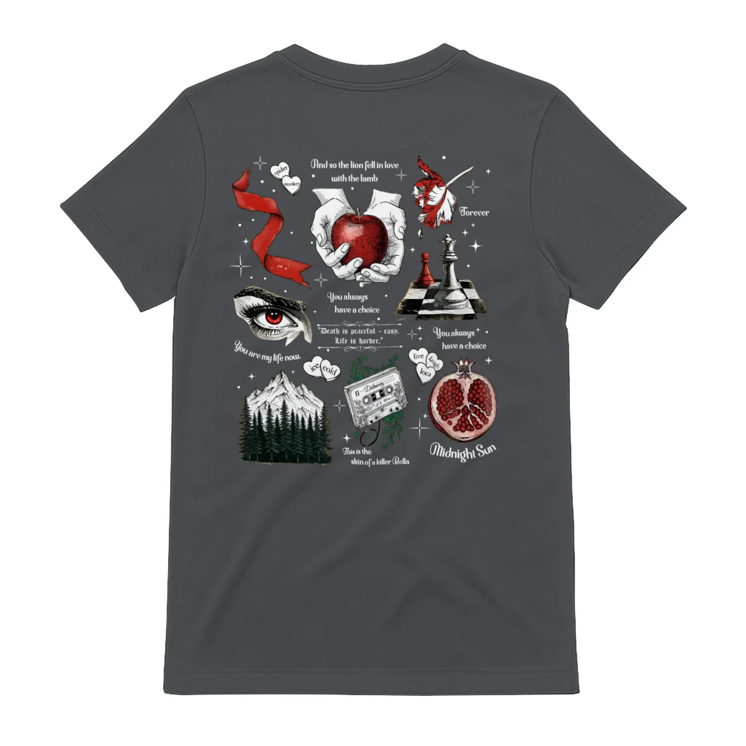 Twilight Series Heavy Cotton Dark Colors T-shirt 2 Side, Young Adult Gildan Tee, Fantasy Romance Book Shirt, Book Lover Gifts