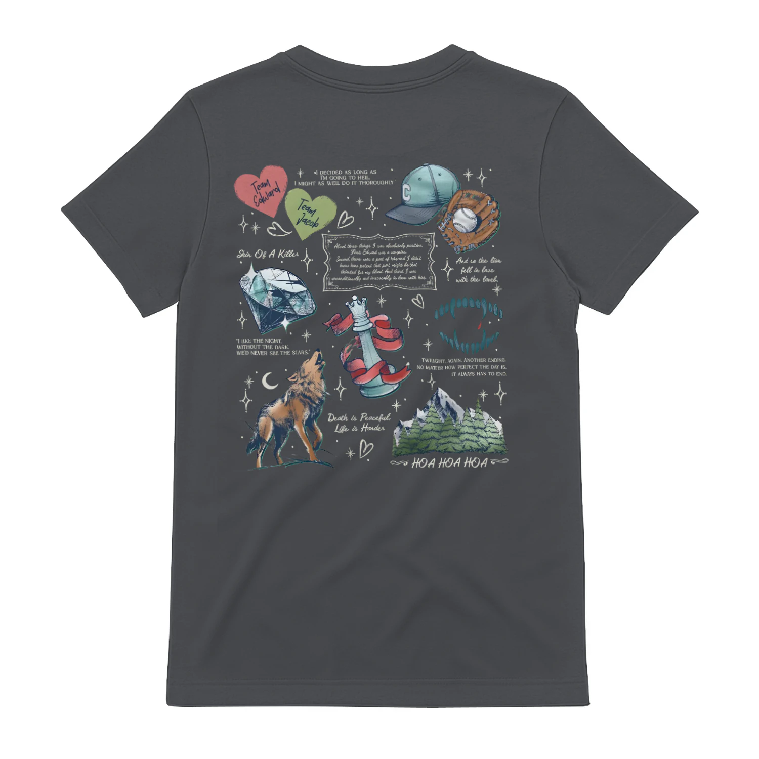 Twilight Series Heavy Cotton Dark Colors T-shirt 2 Side, Young Adult Gildan Tee, Fantasy Romance Book Shirt, Book Lover Gifts