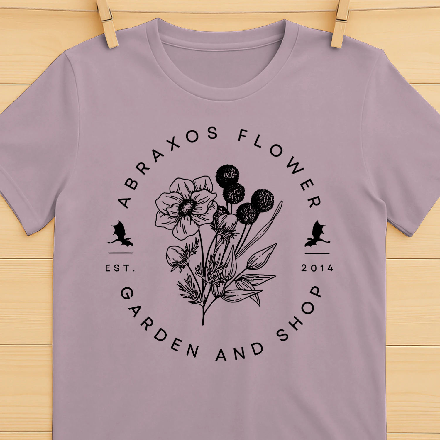 Abraxos Flower Heavy Cotton Light Colors T-shirt 2 Side, Throne of Glass Gildan Tee, Epic High Fantasy Book Shirt, Book Lover Gifts
