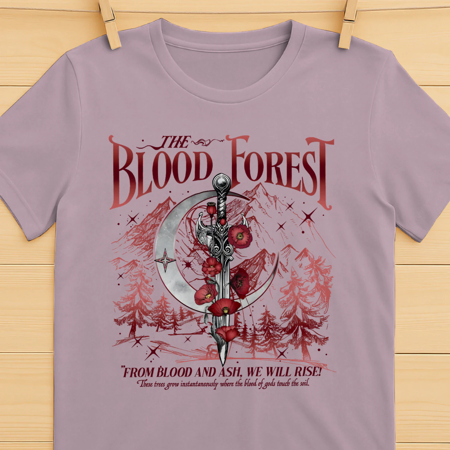 The Blood Forest Heavy Cotton Light Colors T-shirt 2 Side, From Blood and Ash Gildan Tee, Romantasy Readers Shirt, Book Lover Gifts