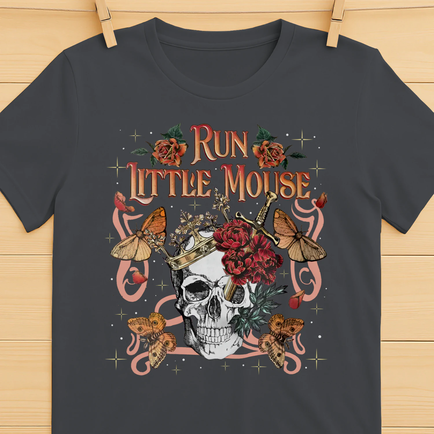 Run, Little Mouse Heavy Cotton T-shirt 1 Side, Haunting Adeline Gildan Tee, Dark Romance Book Shirt, Book Lover Gifts