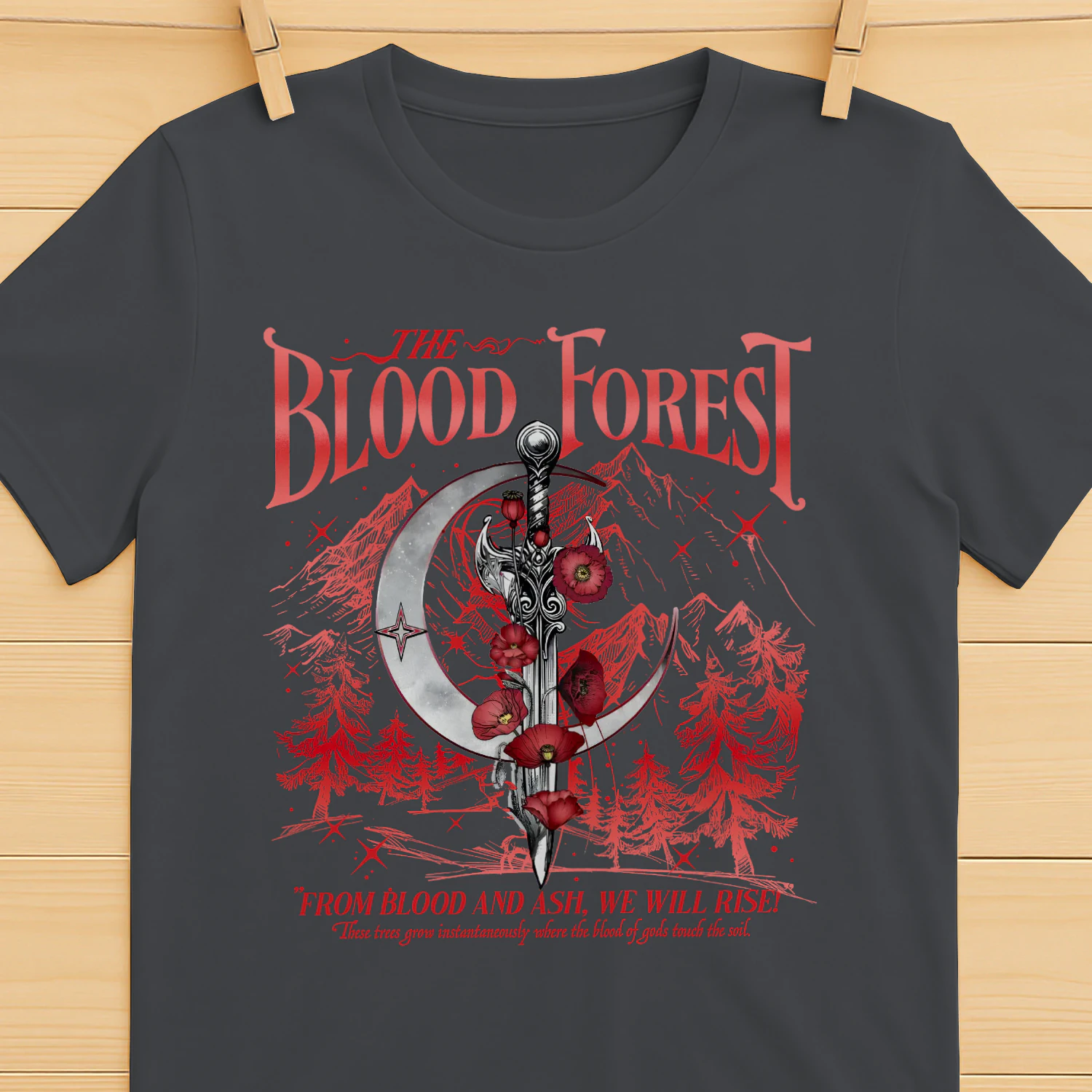 The Blood Forest Heavy Cotton Dark Colors T-shirt 2 Side, From Blood and Ash Gildan Tee, Romantasy Readers Shirt, Book Lover Gifts
