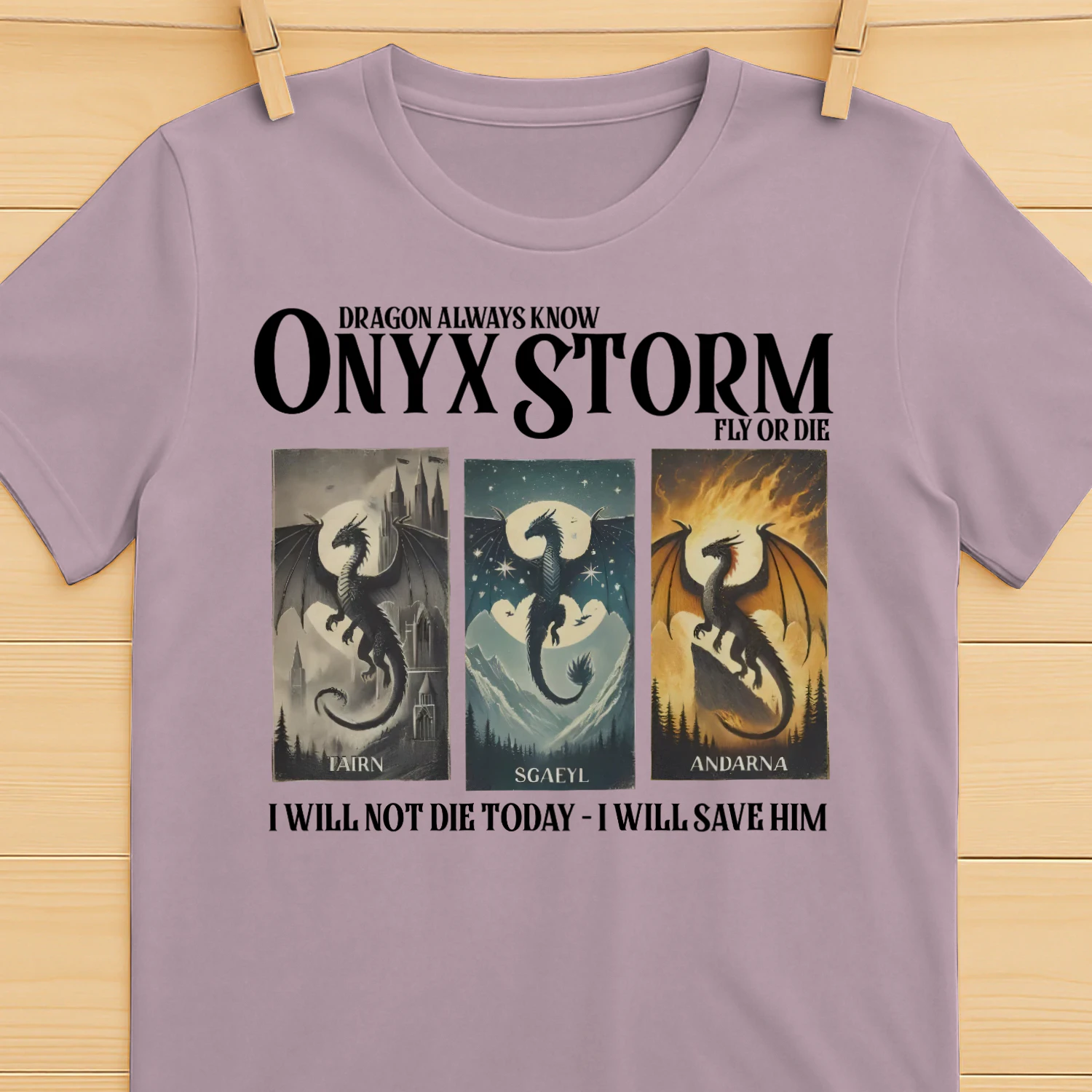 Onyx Storm Heavy Cotton Light Colors T-shirt 1 Side, The Empyrean Series Gildan Tee, Fantasy Romance Book Shirt, Book Lover Gifts