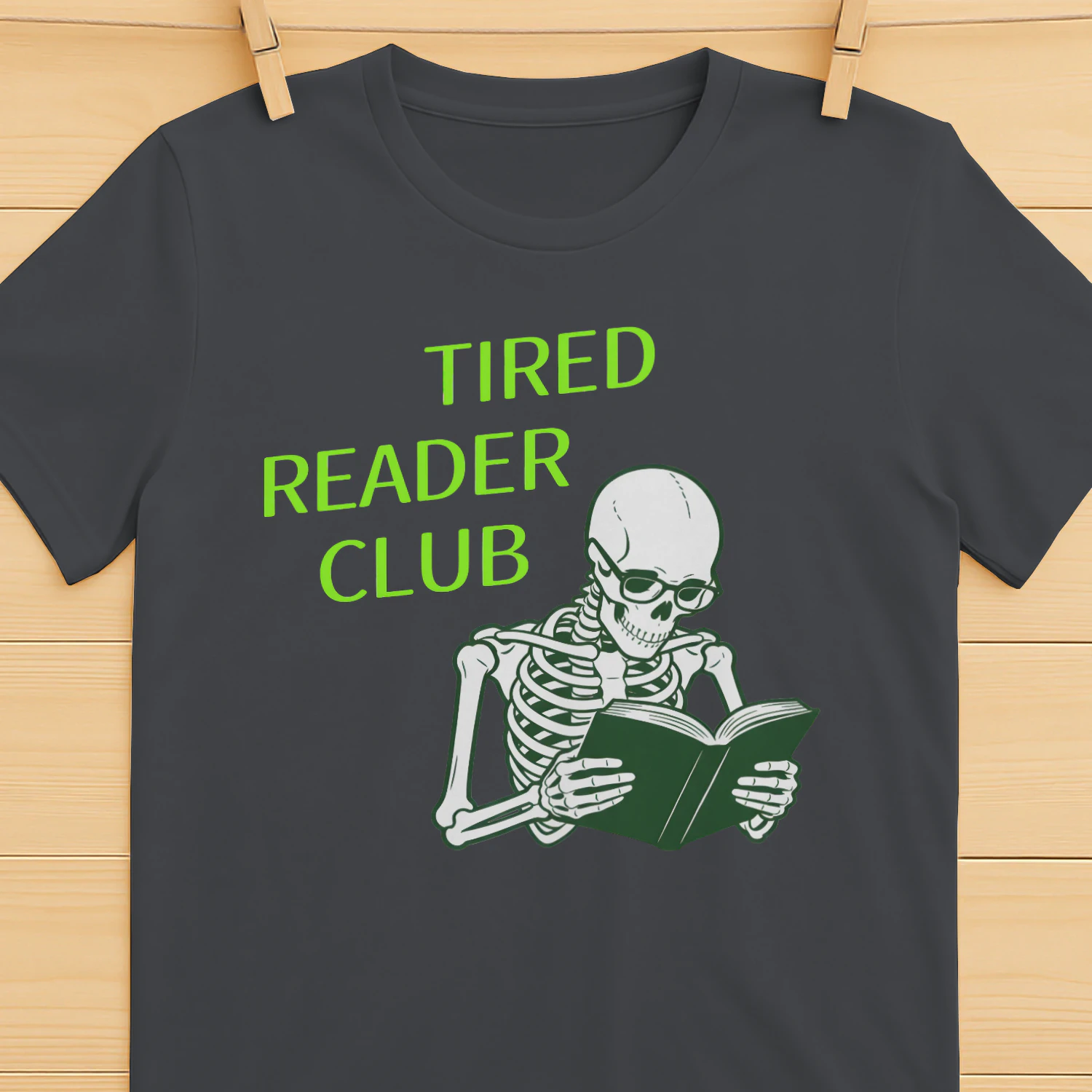 Tired Reader Club Heavy Cotton Dark Colors T-shirt 1 Side, Book Club Gildan Tee, Readers Club Shirt, Book Lover Gifts