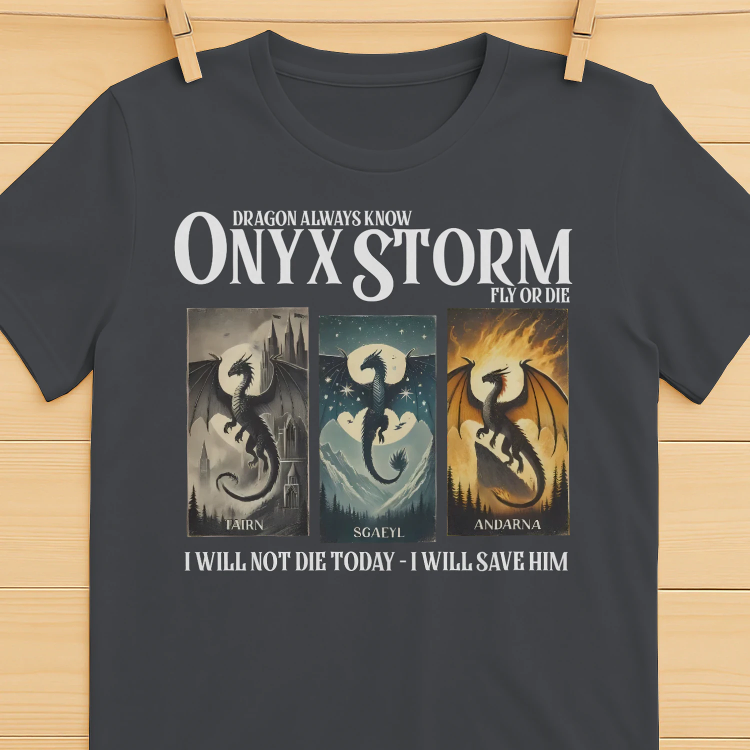 Onyx Storm Heavy Cotton Dark Colors T-shirt 1 Side, The Empyrean Series Gildan Tee, Fantasy Romance Book Shirt, Book Lover Gifts