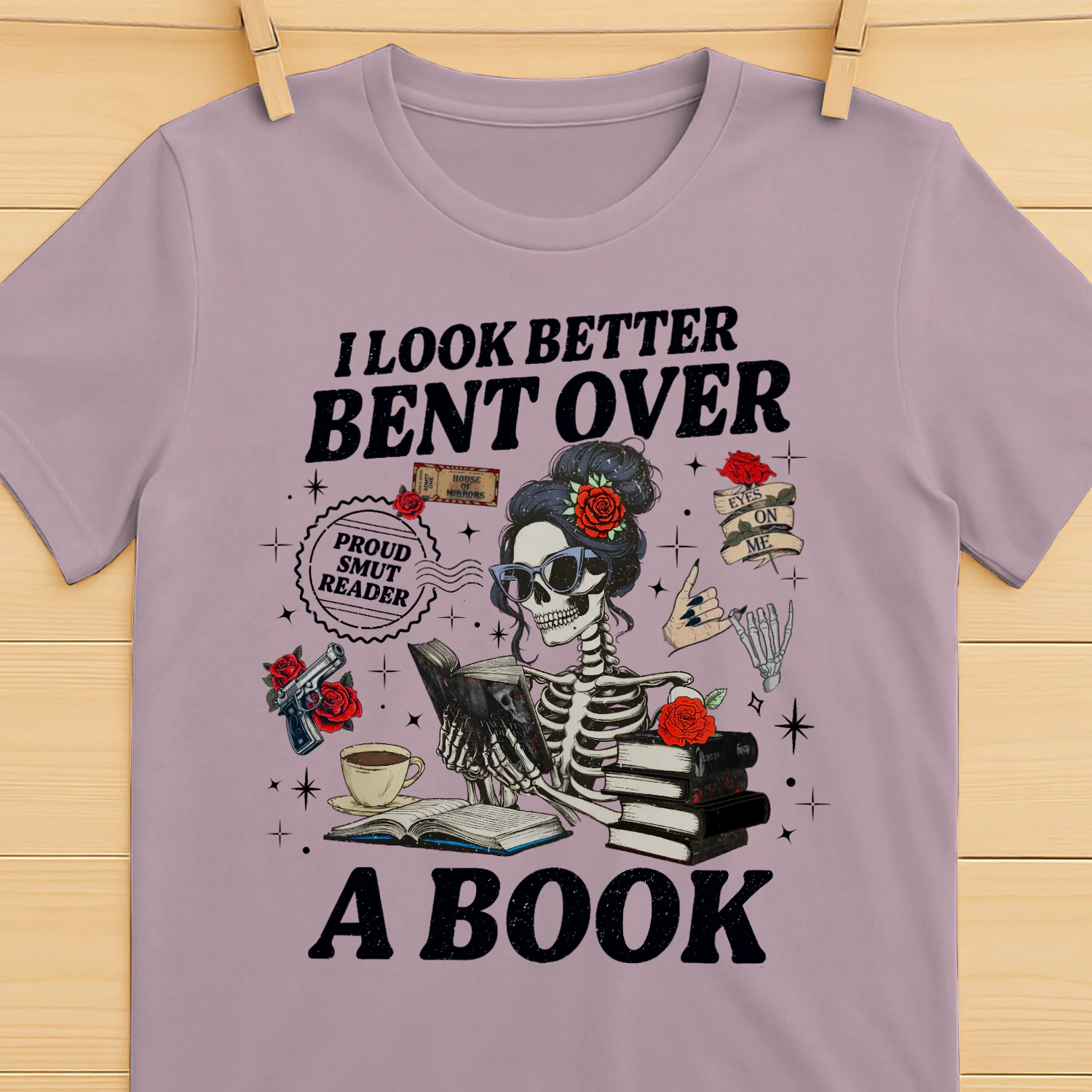 I Look Better Bent Over A Book Heavy Cotton Light Colors T-shirt 1 Side, Haunting Adeline Gildan Tee, Dark Romance Shirt, Book Lover Gifts