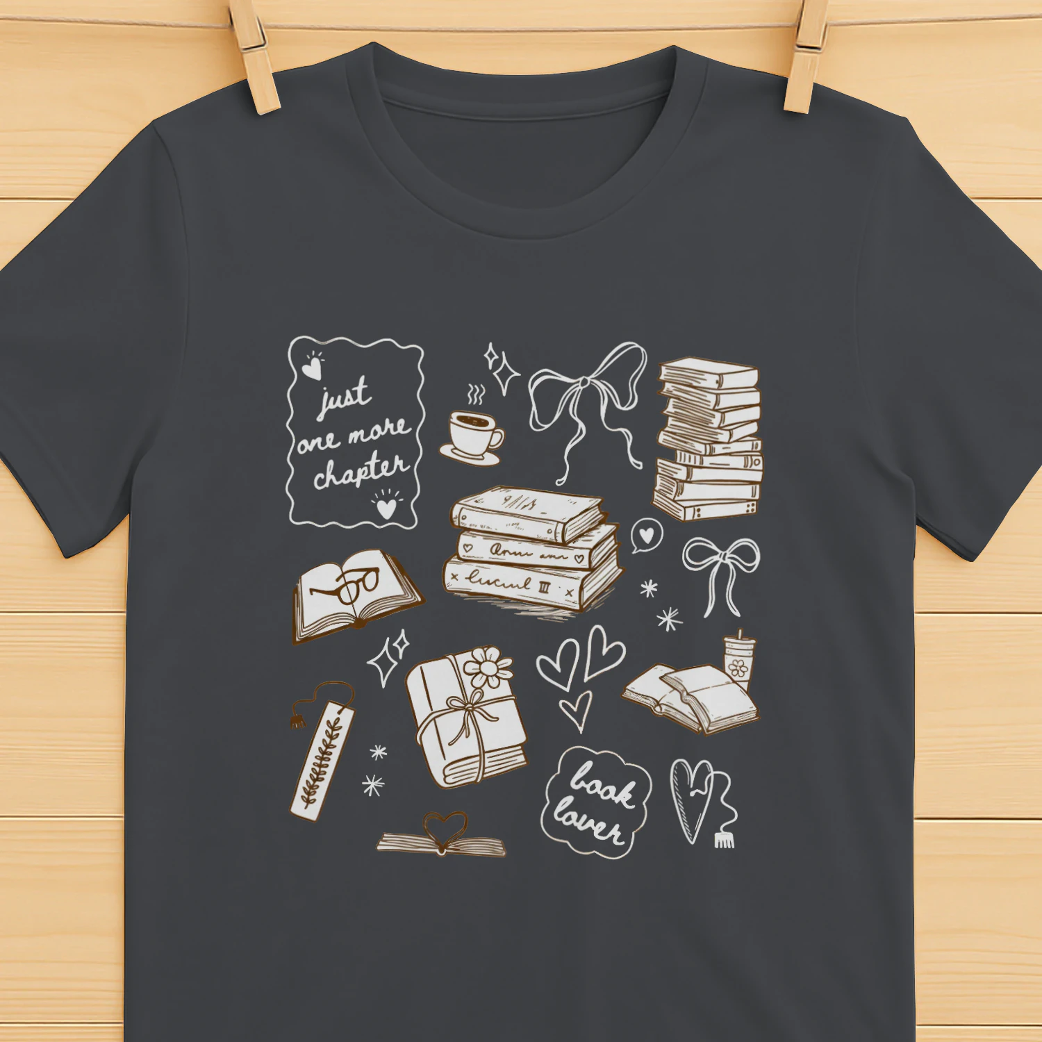 Just One More Chapter Heavy Cotton Dark Colors T-shirt 1 Side, Book Club Gildan Tee, Readers Club Shirt, Book Lover Gifts