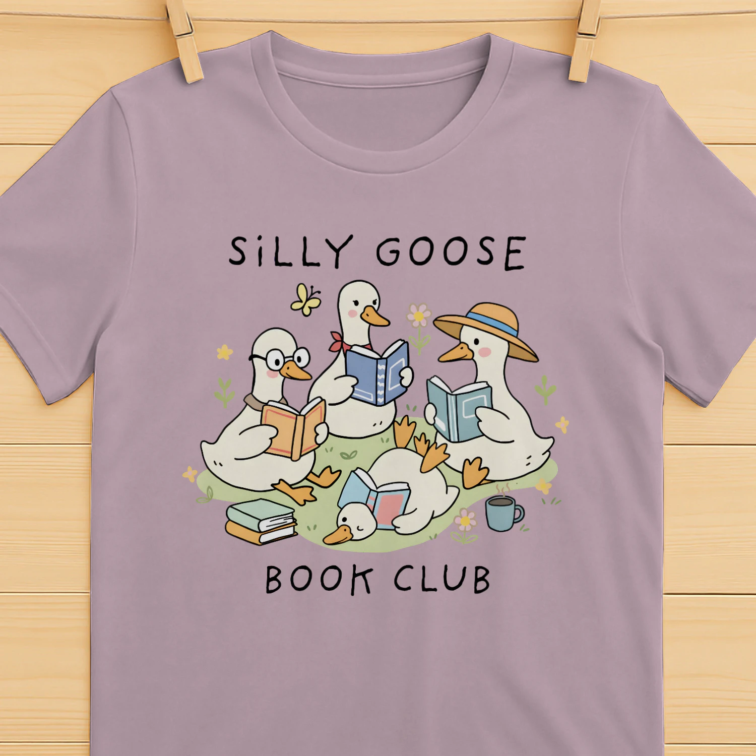 Silly Goose Readers Heavy Cotton Light Colors T-shirt 1 Side, Funny Book Club Gildan Tee, Readers Club Shirt, Book Lover Gifts