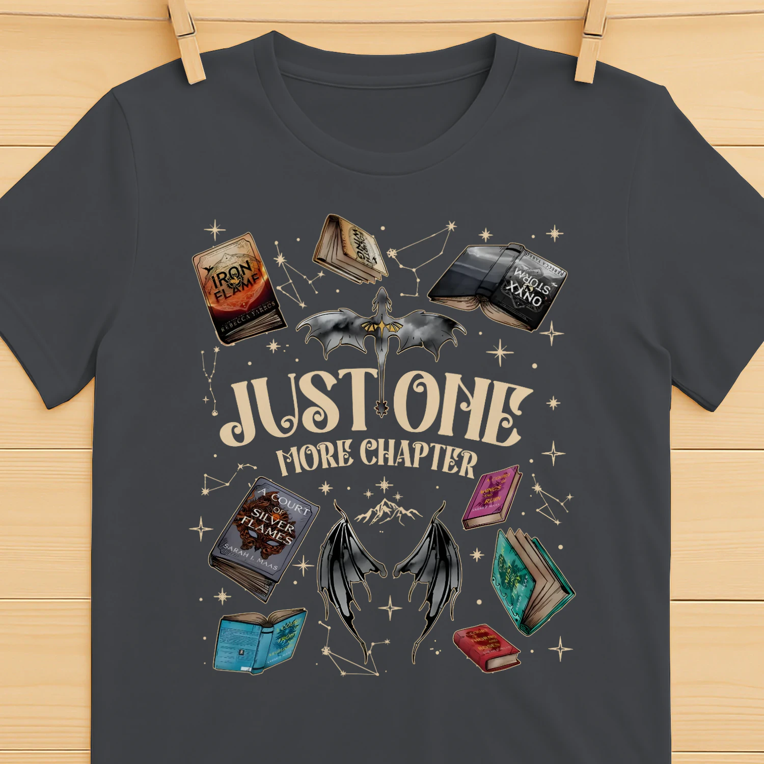 Just One More Chapter Heavy Cotton Dark Colors T-shirt 1 Side, Acotar Gildan Tee, Romantasy Shirt, Book Lover Gifts