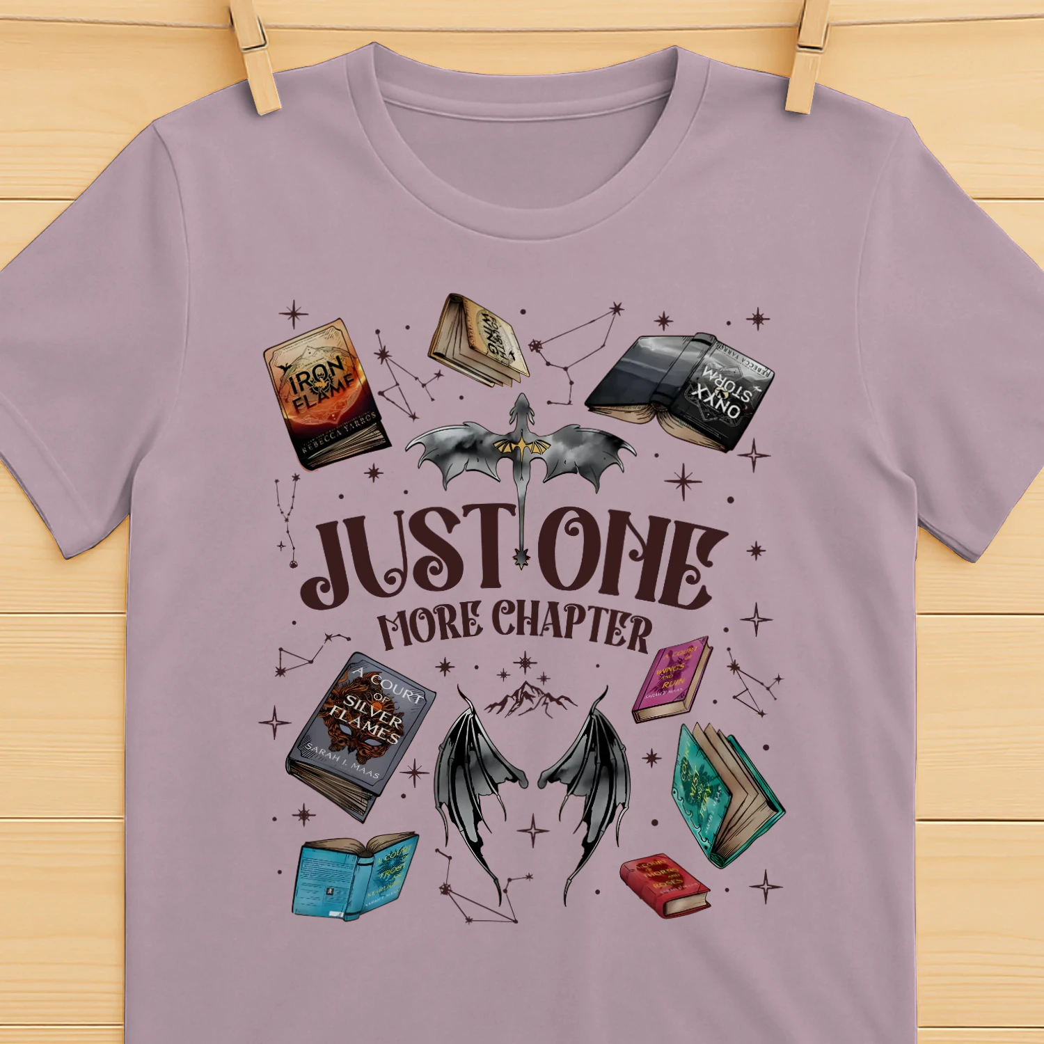 Just One More Chapter Heavy Cotton Light Colors T-shirt 1 Side, Acotar Gildan Tee, Romantasy Shirt, Book Lover Gifts