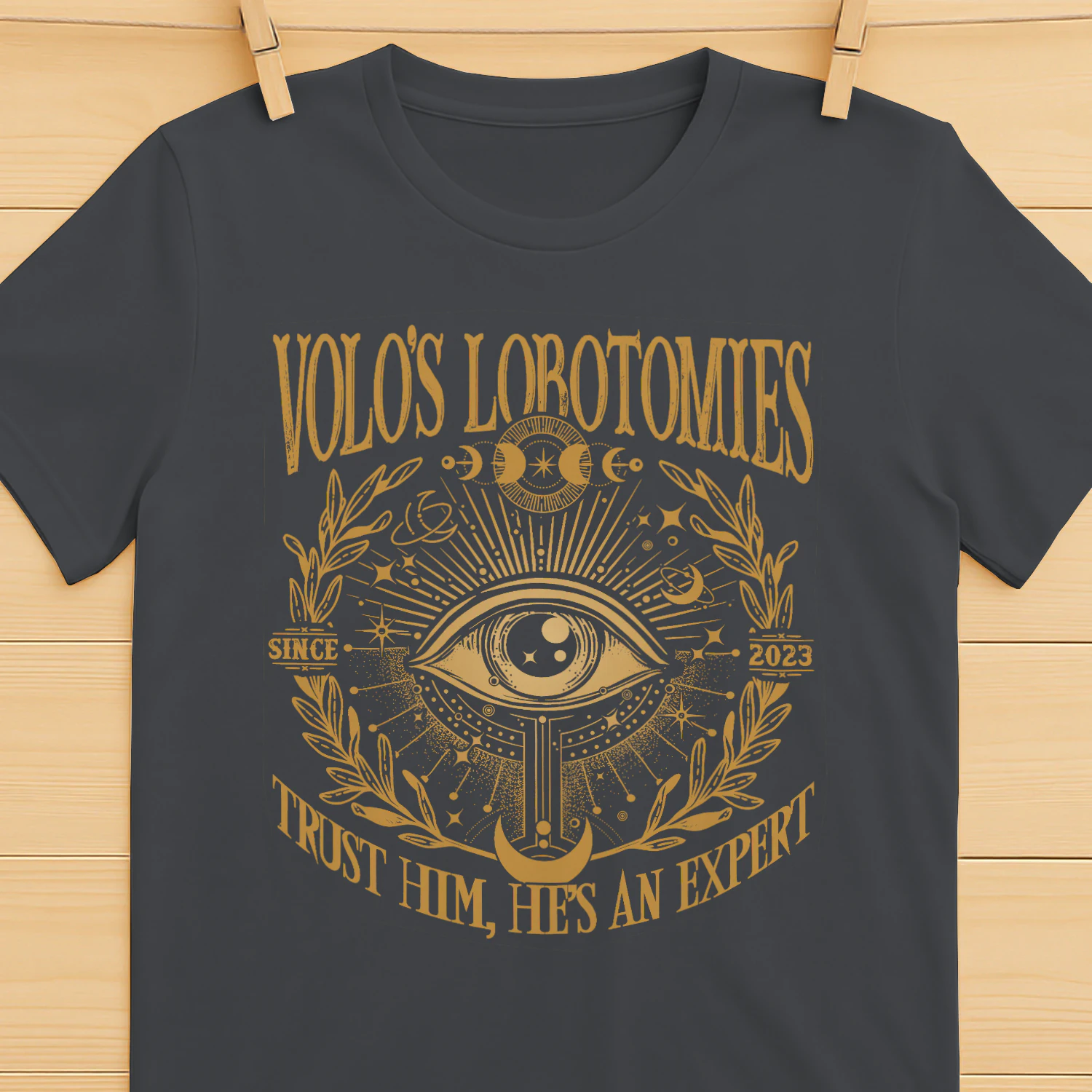 Volo’s Lobotomies Heavy Cotton Dark Colors T-shirt 1 Side, High Fantasy Gildan Tee, Tabletop RPG Lore Shirt, Book Lover Gifts