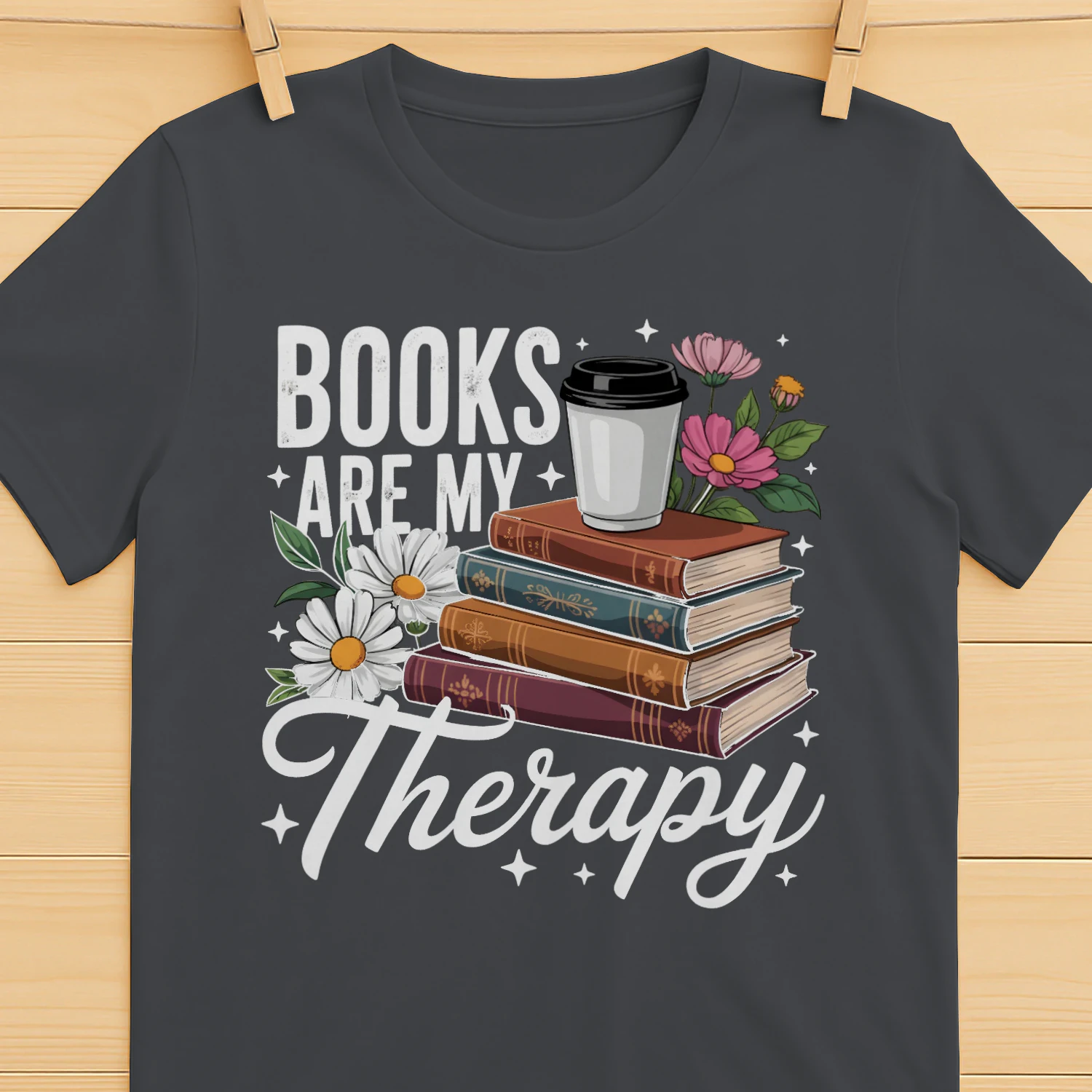 Book Are My Therapy V2 Heavy Cotton Dark Colors T-shirt 1 Side, Book Club Gildan Tee, Readers Club Shirt, Book Lover Gifts