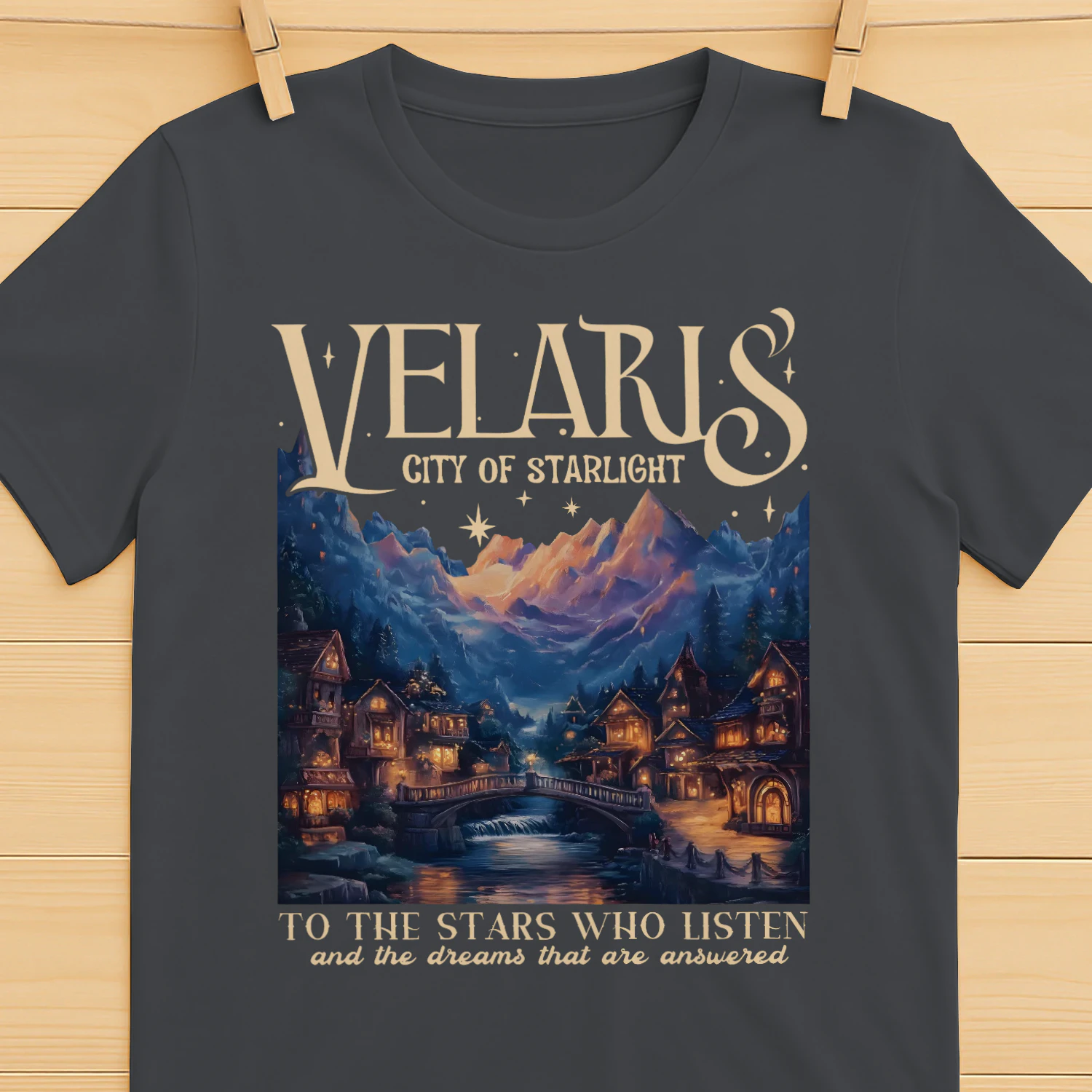Velaris City Of Starlight Heavy Cotton Dark Colors T-shirt 1 Side, Acotar Series Gildan Tee, Fantasy Romance Book Shirt, Book Lover Gifts