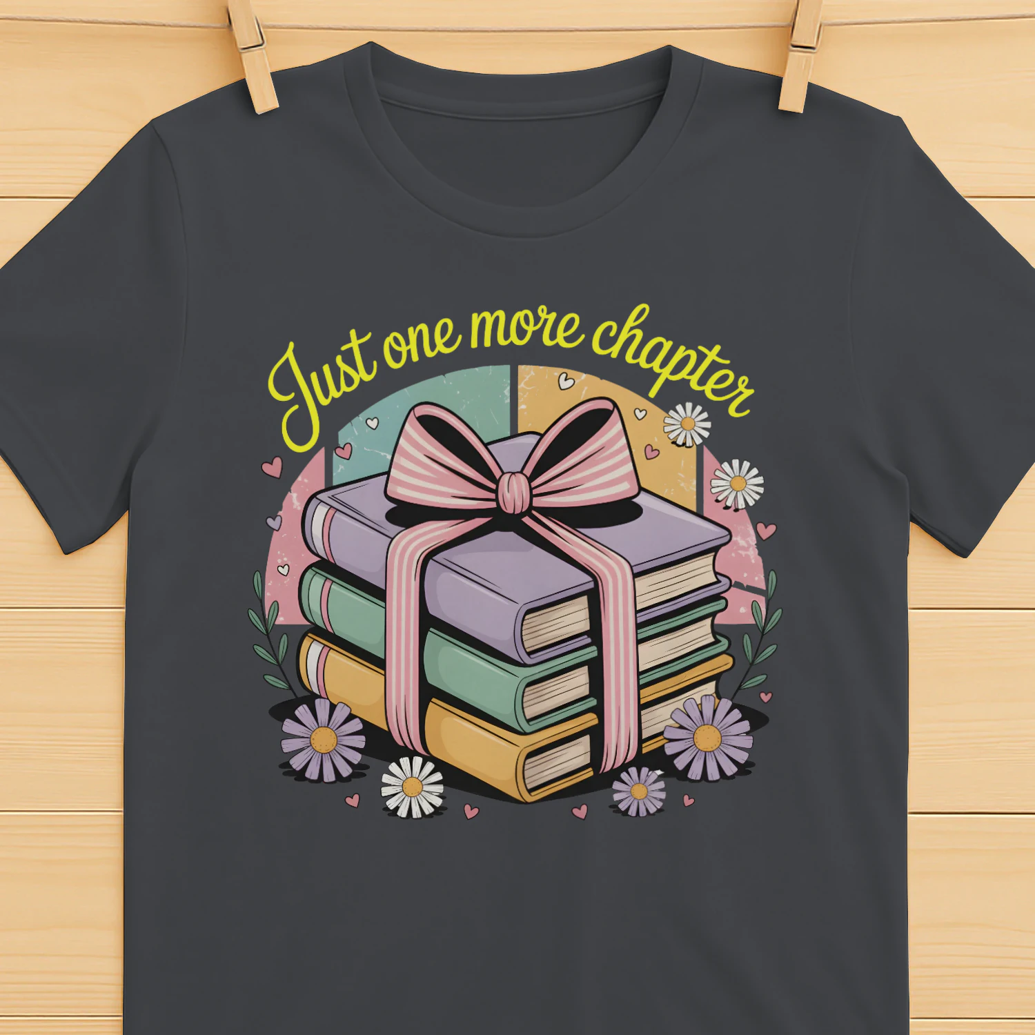 Just One More Chapter V2 Heavy Cotton Dark Colors T-shirt 1 Side, Book Club Gildan Tee, Readers Club Shirt, Book Lover Gifts