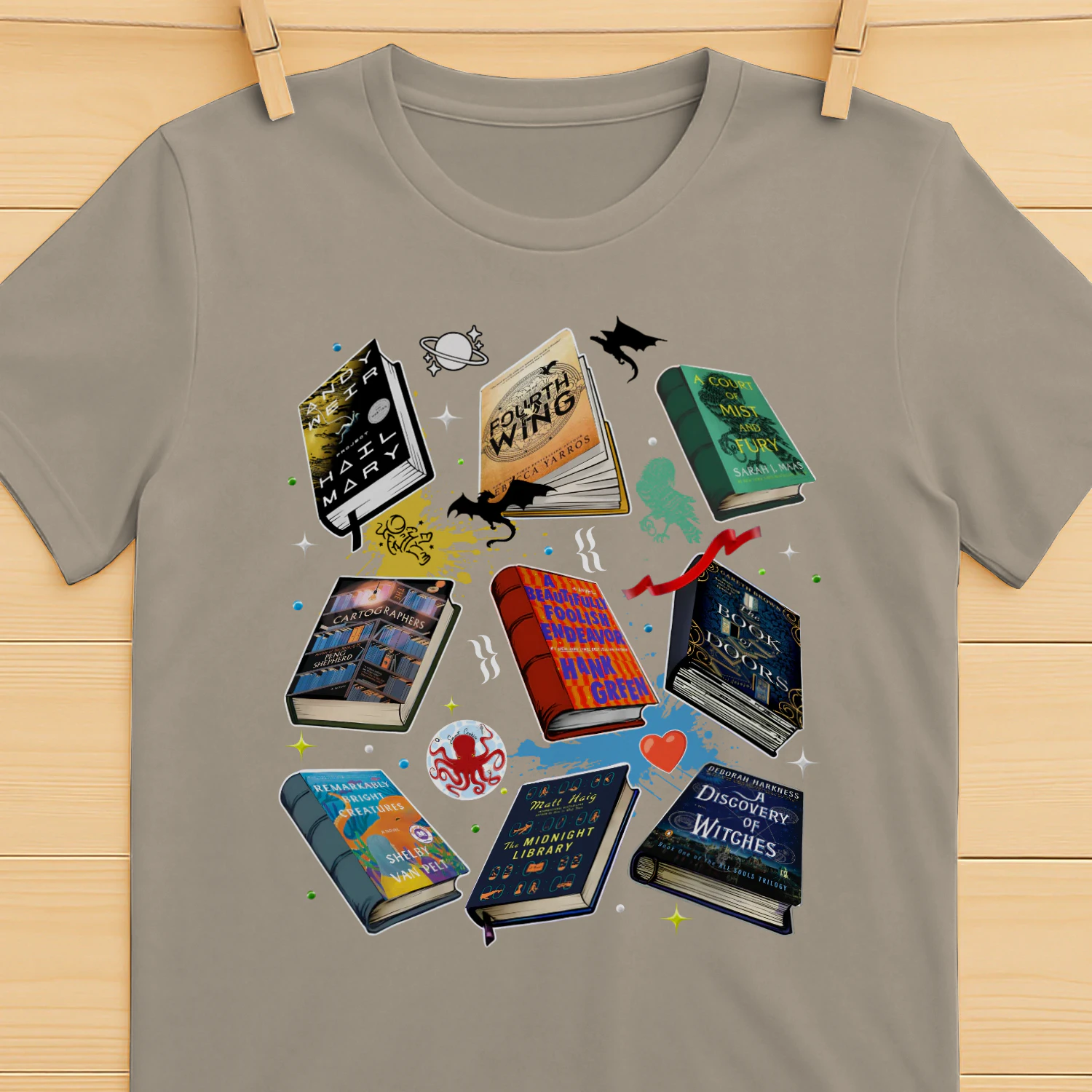 Romantasy Book Heavy Cotton T-shirt 1 Side, Classic Literature Gildan Tee, Young Adult Book Shirt, Book Lover Gifts