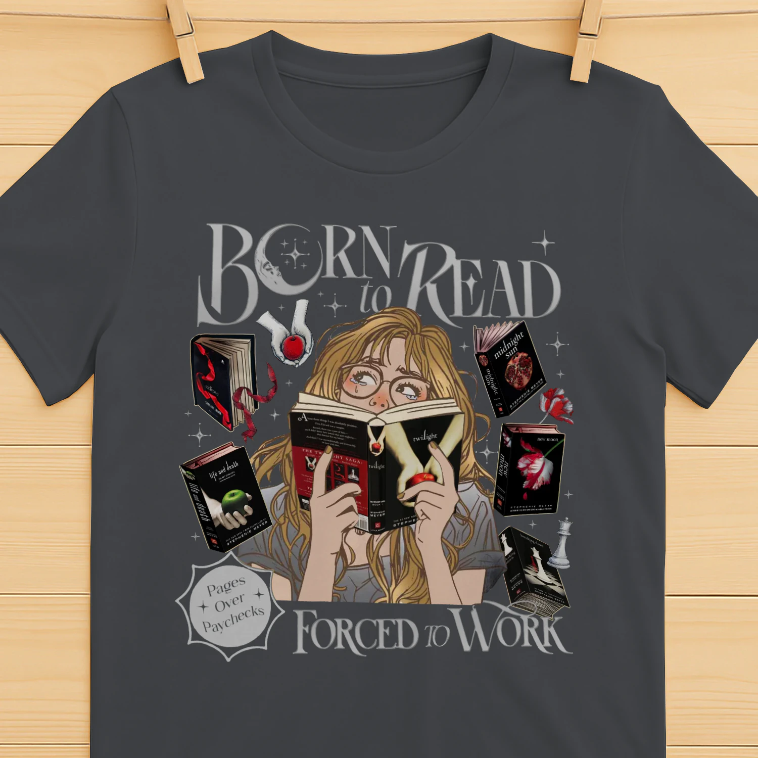 Twilight Series Heavy Cotton Dark Colors T-shirt 2 Side, Young Adult Gildan Tee, Fantasy Romance Book Shirt, Book Lover Gifts