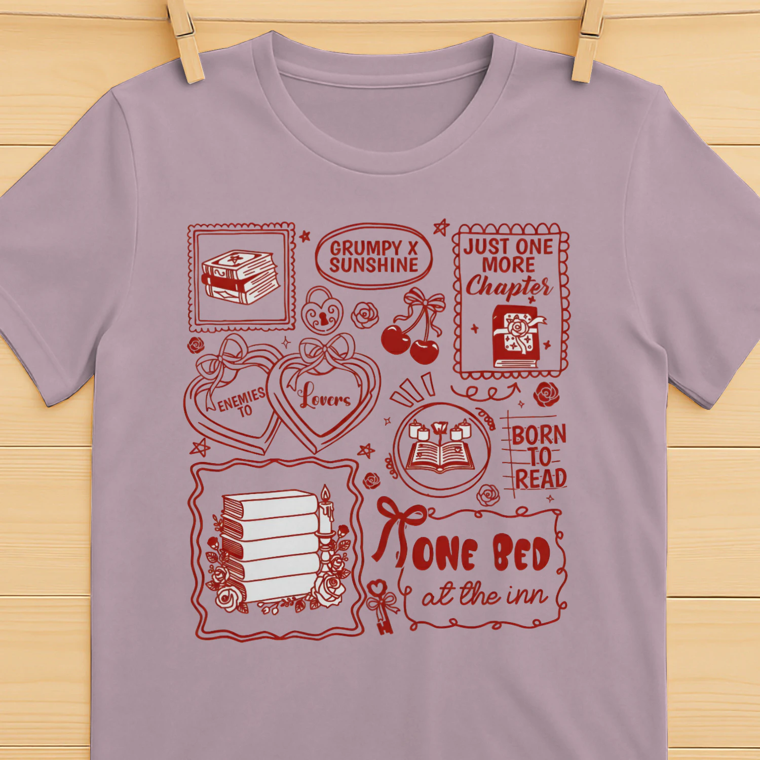 Enemies To Lovers Heavy Cotton Light Colors T-shirt 1 Side, Book Lover Quotes Gildan Tee, Readers Club Shirt, Book Lover Gifts