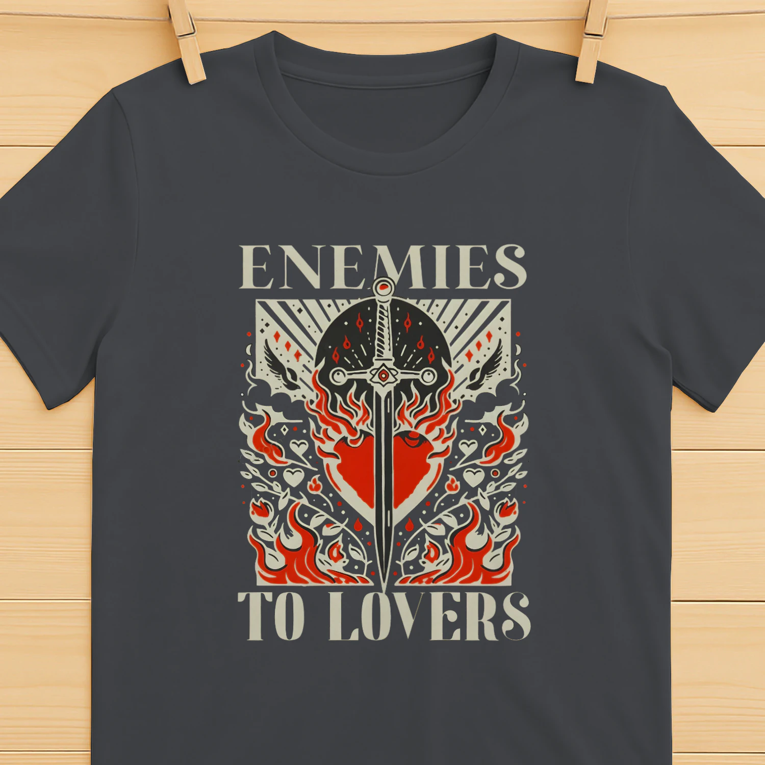 Enemies To Lovers Heavy Cotton Dark Colors T-shirt 1 Side, Book Club Gildan Tee, Readers Club Shirt, Book Lover Gifts