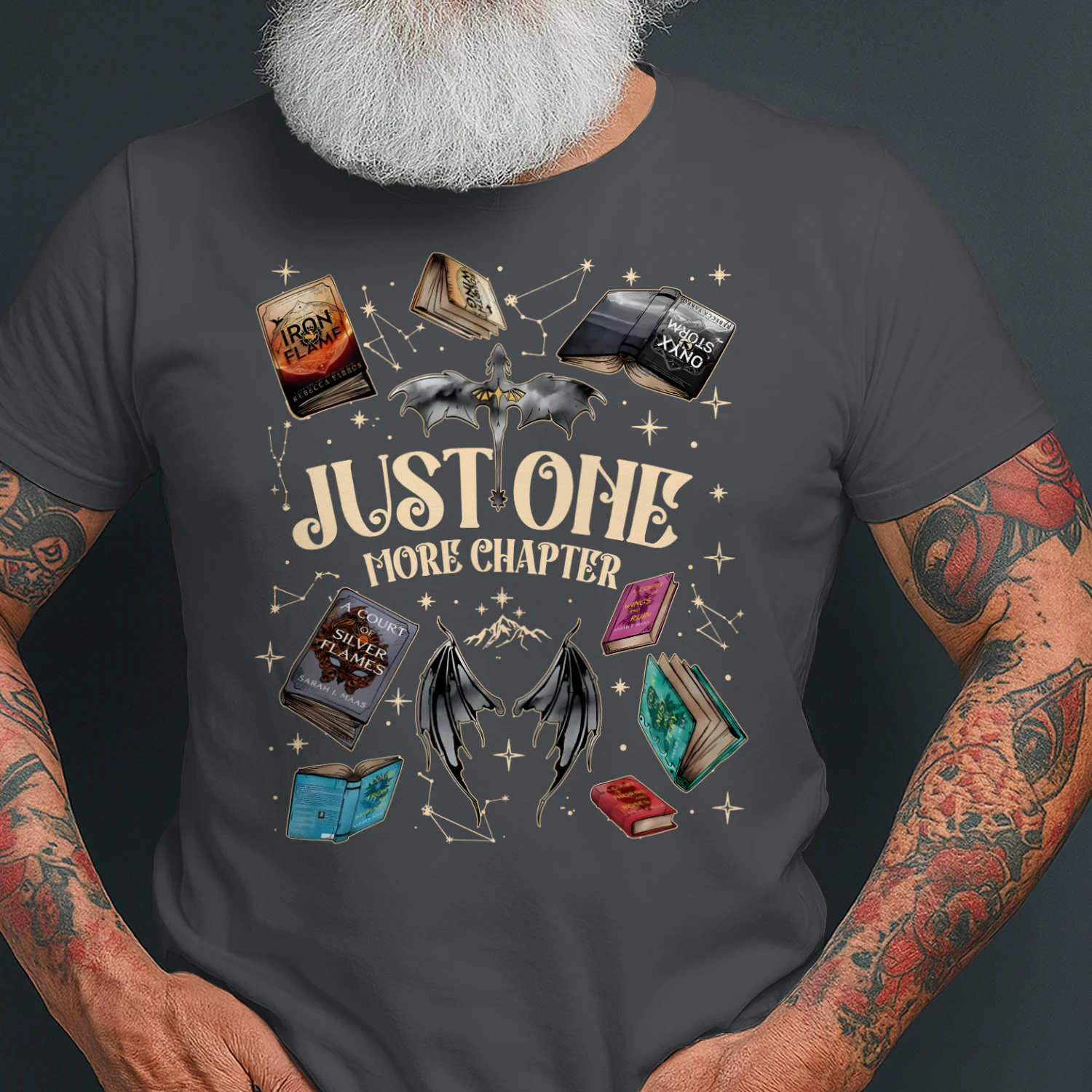 Just One More Chapter Heavy Cotton Dark Colors T-shirt 1 Side, Acotar Gildan Tee, Romantasy Shirt, Book Lover Gifts