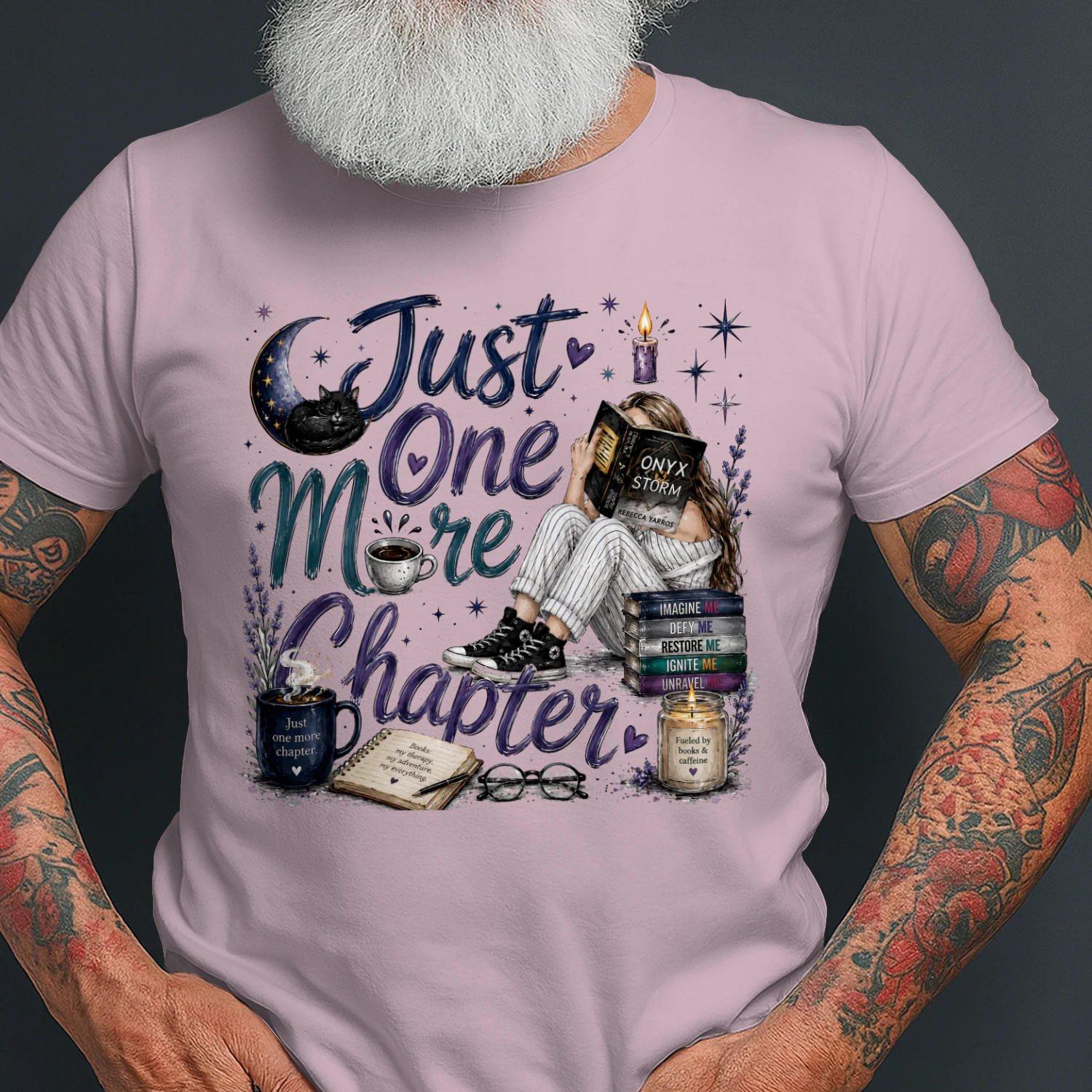 Just One More Chapter Heavy Cotton Light Colors T-shirt 1 Side, Fourth Wing Gildan Tee, Romantasy Shirt, Book Lover Gifts