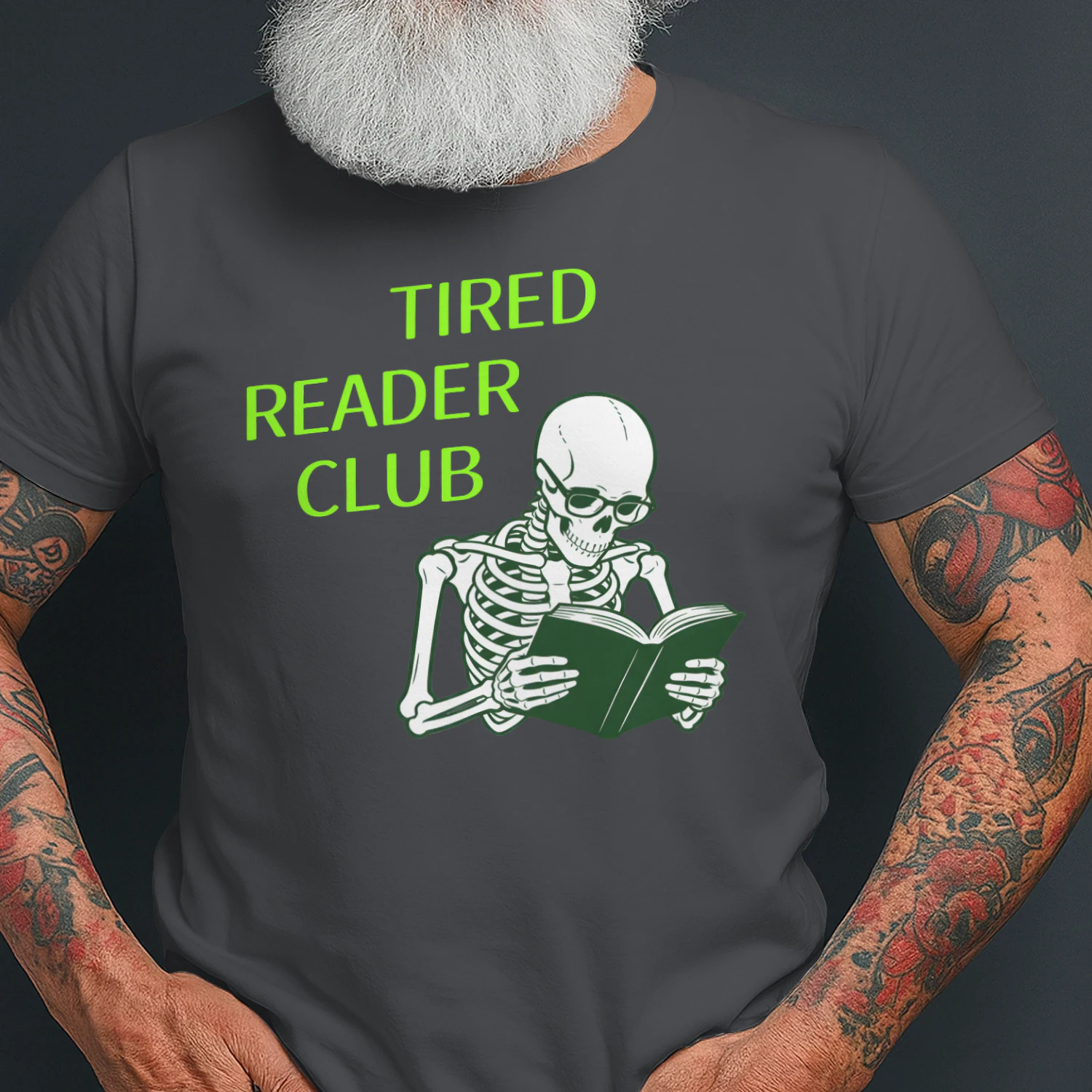 Tired Reader Club Heavy Cotton Dark Colors T-shirt 1 Side, Book Club Gildan Tee, Readers Club Shirt, Book Lover Gifts