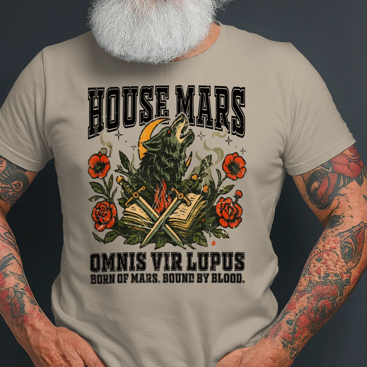 House Mars Heavy Cotton Light Colors T-shirt 1 Side, Red Rising Saga Gildan Tee, Science Fiction Book Shirt, Book Gifts