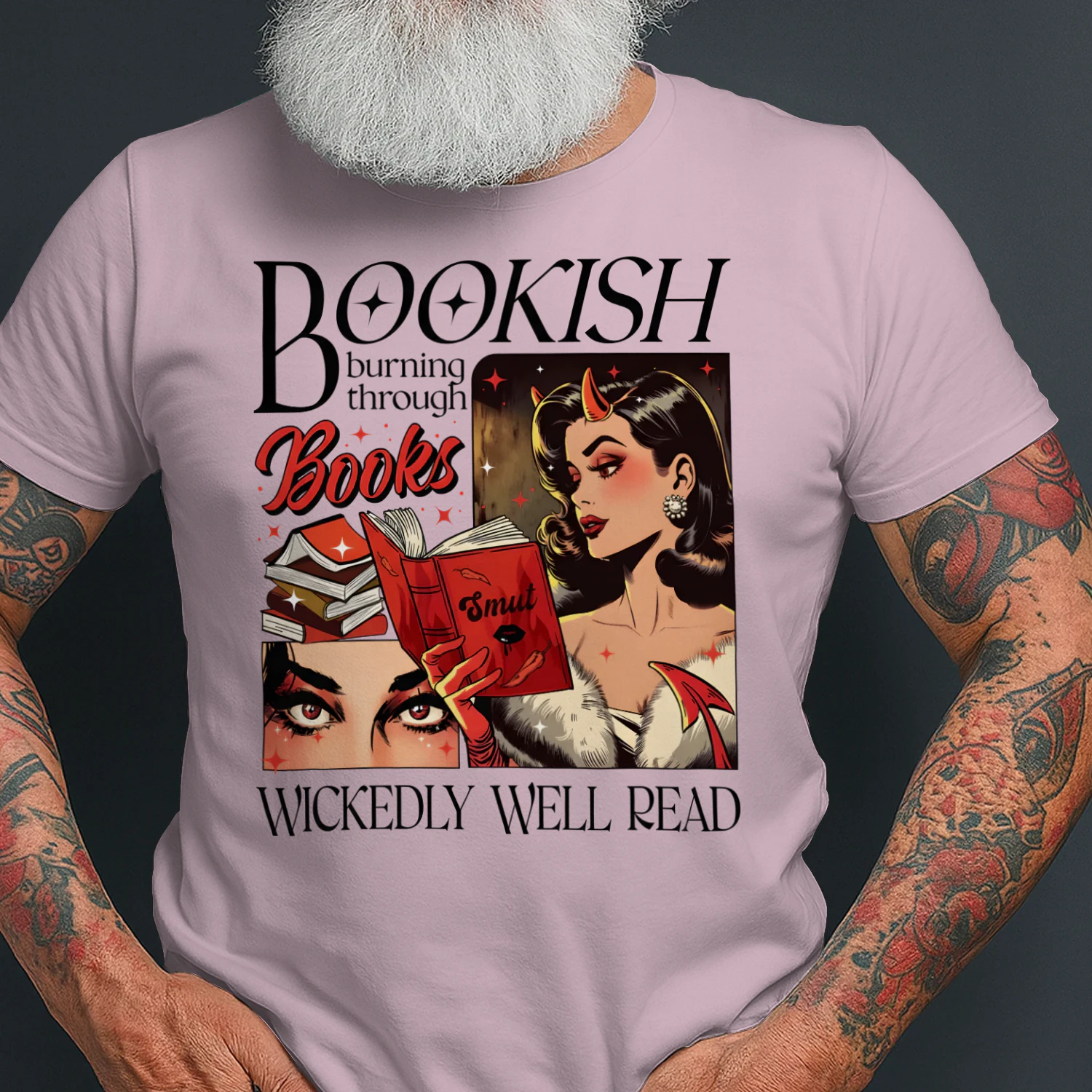 Bookish Burning Through Heavy Cotton Light Colors T-shirt 1 Side, Wickedly Well Read Gildan Tee, Readers Club Shirt, Book Lover Gifts