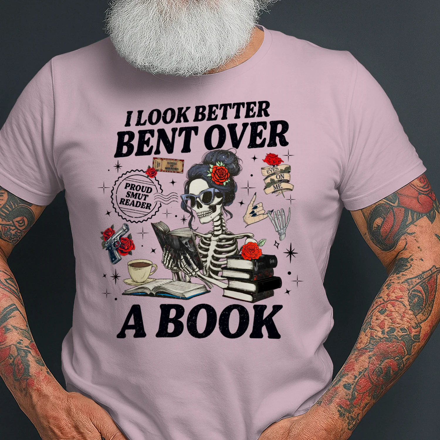 I Look Better Bent Over A Book Heavy Cotton Light Colors T-shirt 1 Side, Haunting Adeline Gildan Tee, Dark Romance Shirt, Book Lover Gifts