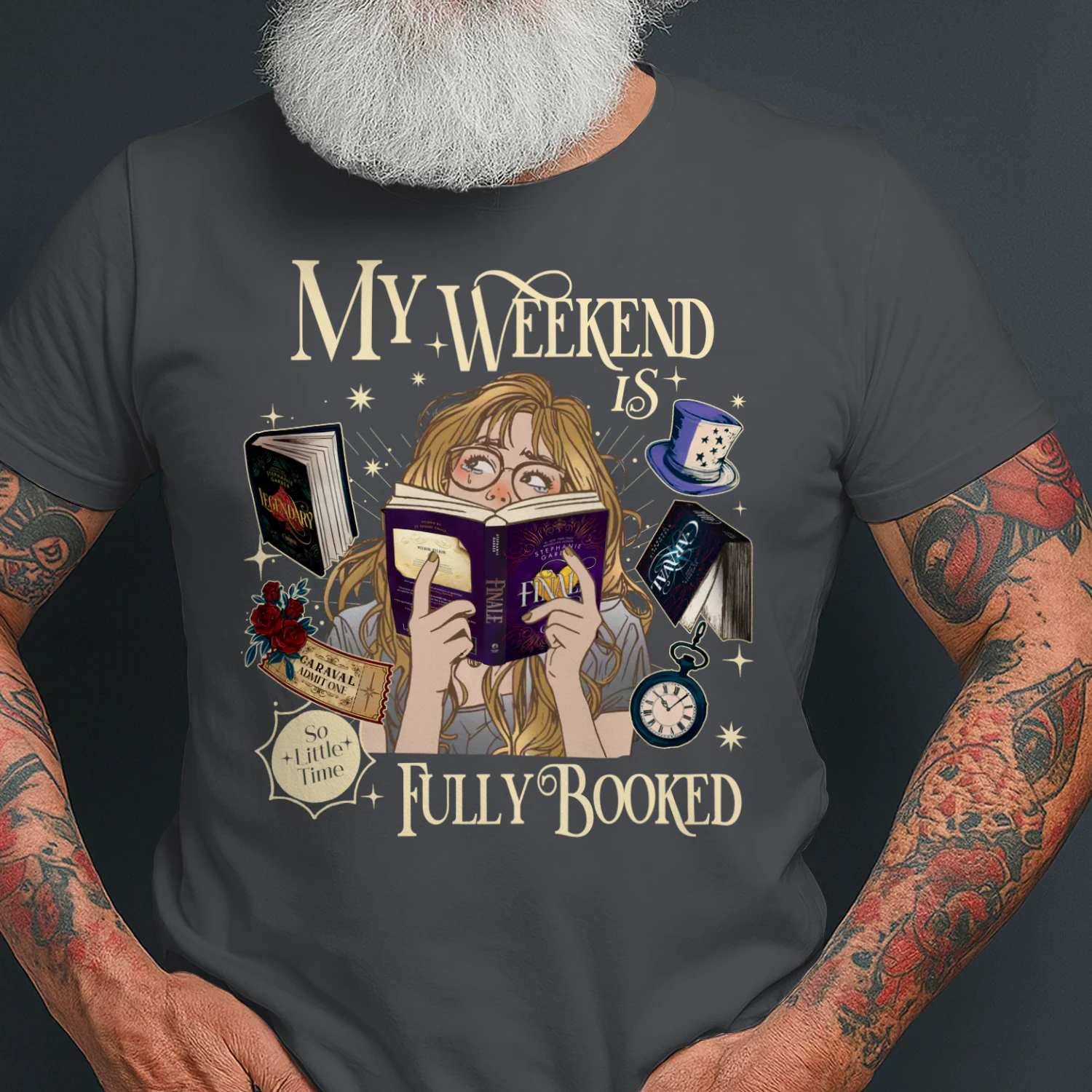 My Weekend Is Fully Booked Heavy Cotton Dark Colors T-shirt 2 Side, Caraval Series Gildan Tee, Young Adult Book Shirt, Book Lover Gifts