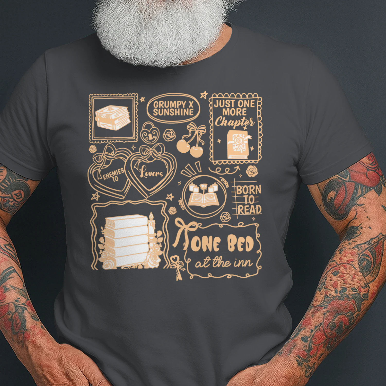 Enemies To Lovers Heavy Cotton Dark Colors T-shirt 1 Side, Book Lover Quotes Gildan Tee, Readers Club Shirt, Book Lover Gifts