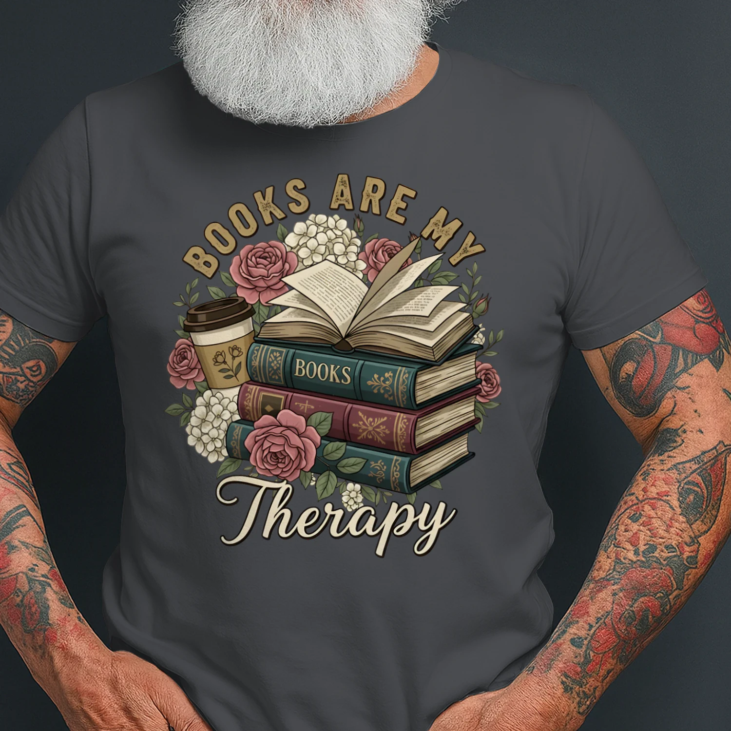 Book Are My Therapy Heavy Cotton Dark Colors T-shirt 1 Side, Book Club Gildan Tee, Readers Club Shirt, Book Lover Gifts