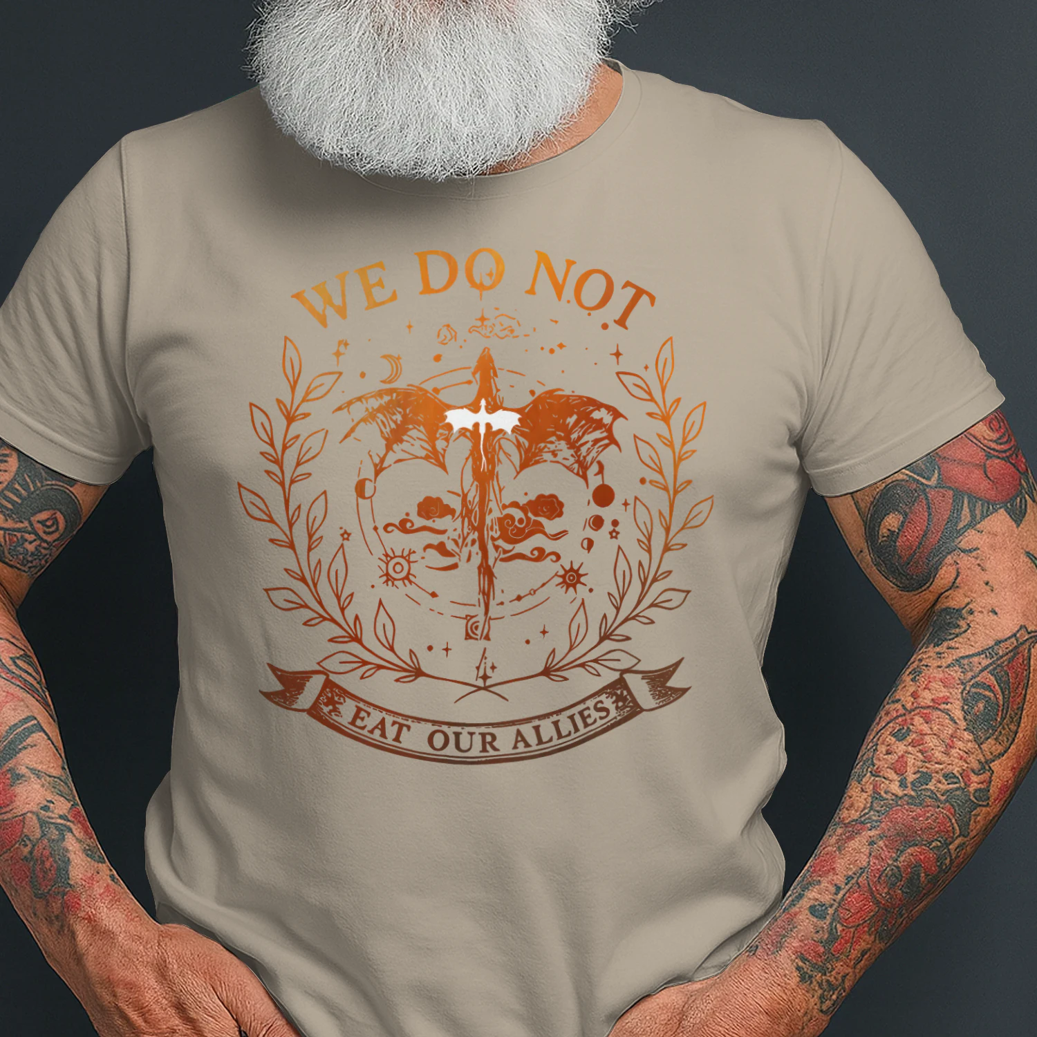 We Do Not Eat Our Allies Heavy Cotton Light Colors T-shirt 1 Side, Fourth Wing Gildan Tee, Fantasy Romance Book Shirt, Book Gifts