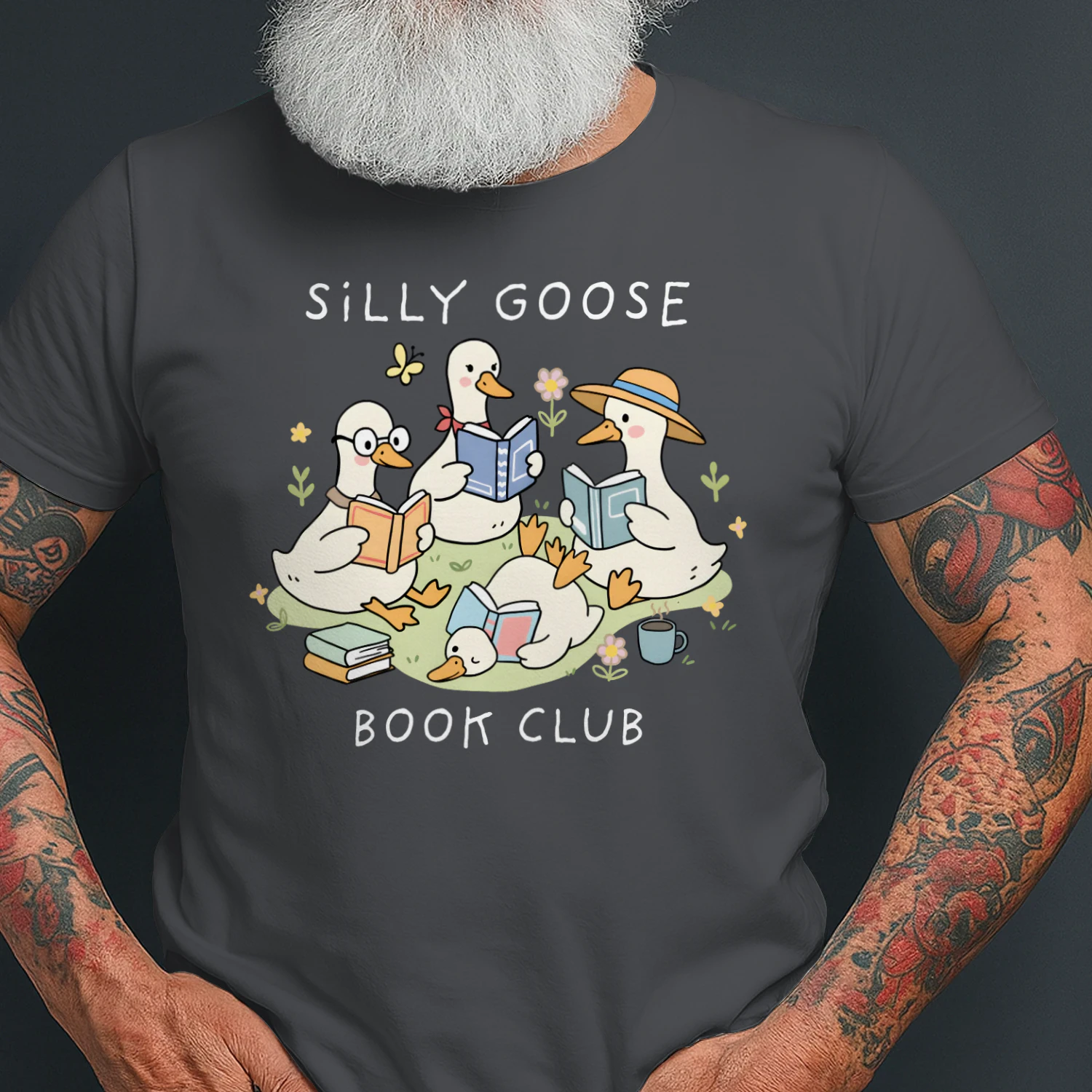 Silly Goose Readers Heavy Cotton Dark Colors T-shirt 1 Side, Funny Book Club Gildan Tee, Readers Club Shirt, Book Lover Gifts