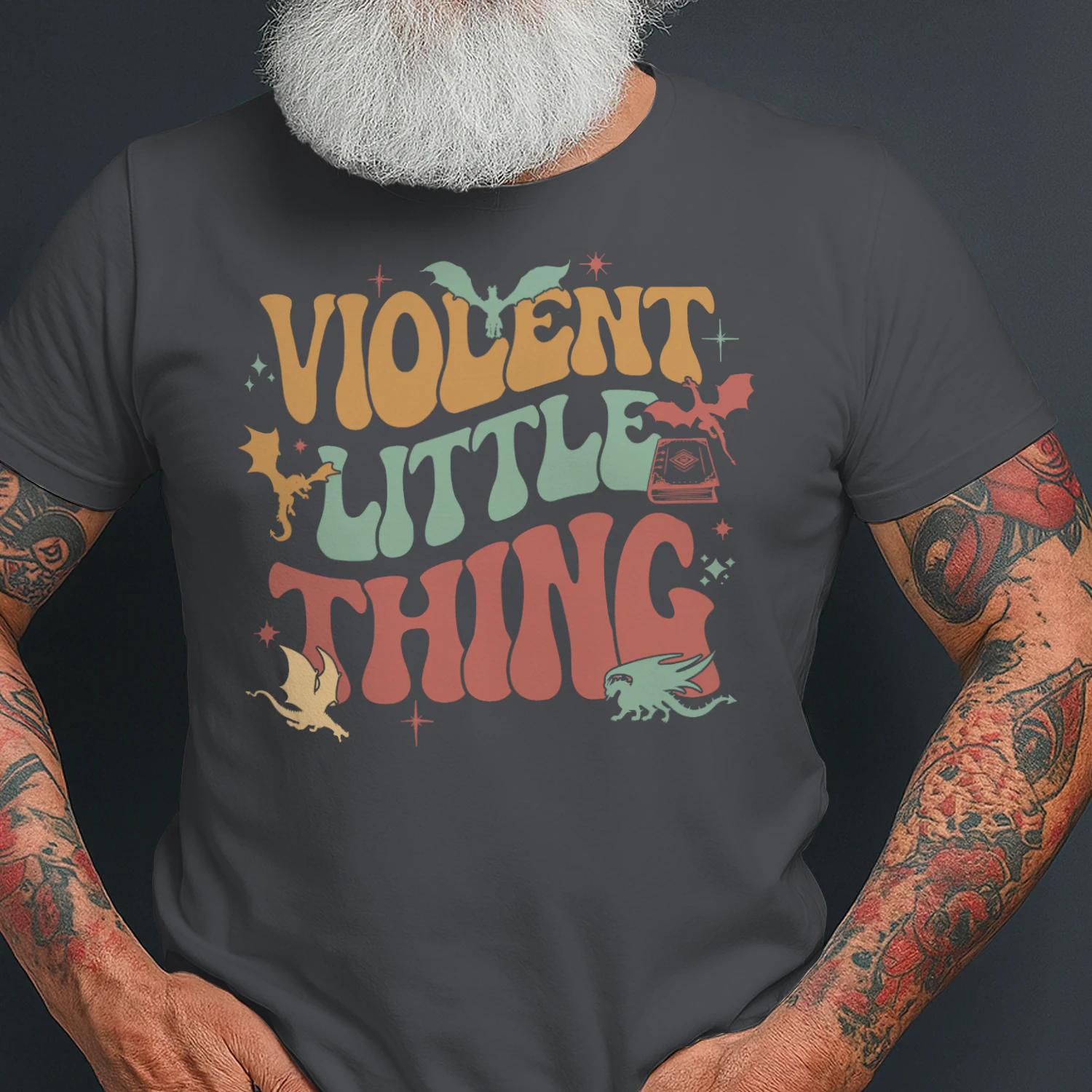 Violent Little Thing Heavy Cotton Dark Colors T-shirt 1 Side, Fourth Wing Gildan Tee, Romantasy Book Shirt, Book Lover Gifts