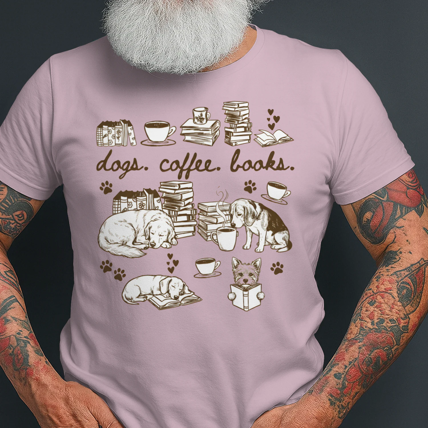 Dogs, Coffee and Book Club Heavy Cotton Light Colors T-shirt 1 Side, Book Club Gildan Tee, Readers Club Shirt, Book Lover Gifts