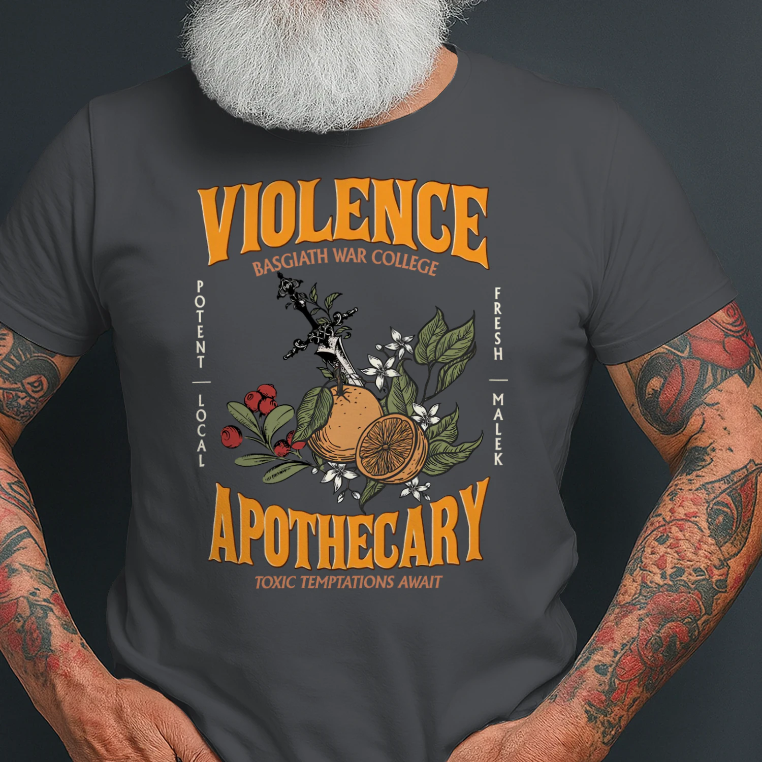 Violence Apothecary Heavy Cotton Dark Colors T-shirt 1 Side, The Apothecary Diaries Gildan Tee, Historical Fiction Book Shirt, Book Lover Gifts