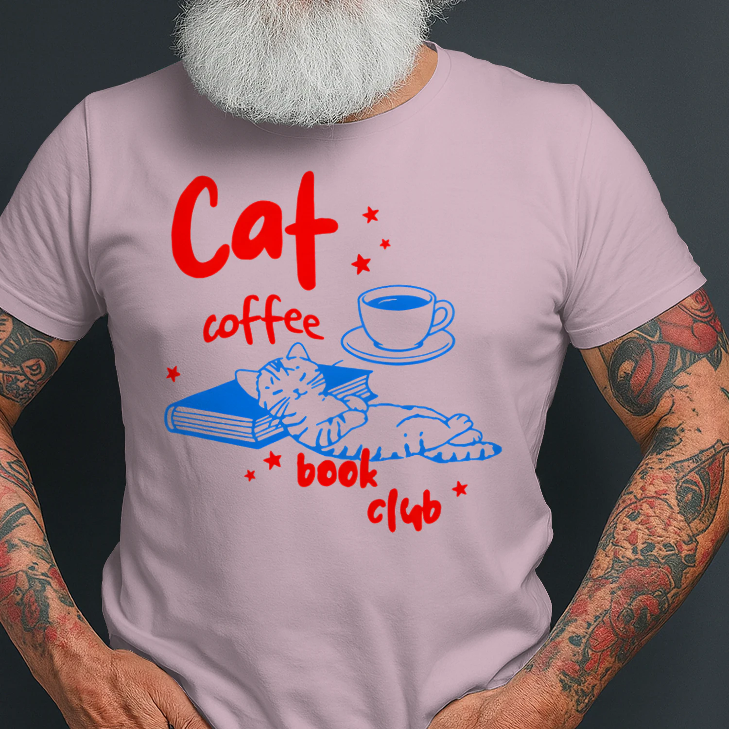 Cat, Coffee, Book Club Heavy Cotton Light Colors T-shirt 1 Side, Book Club Gildan Tee, Readers Club Shirt, Book Lover Gifts