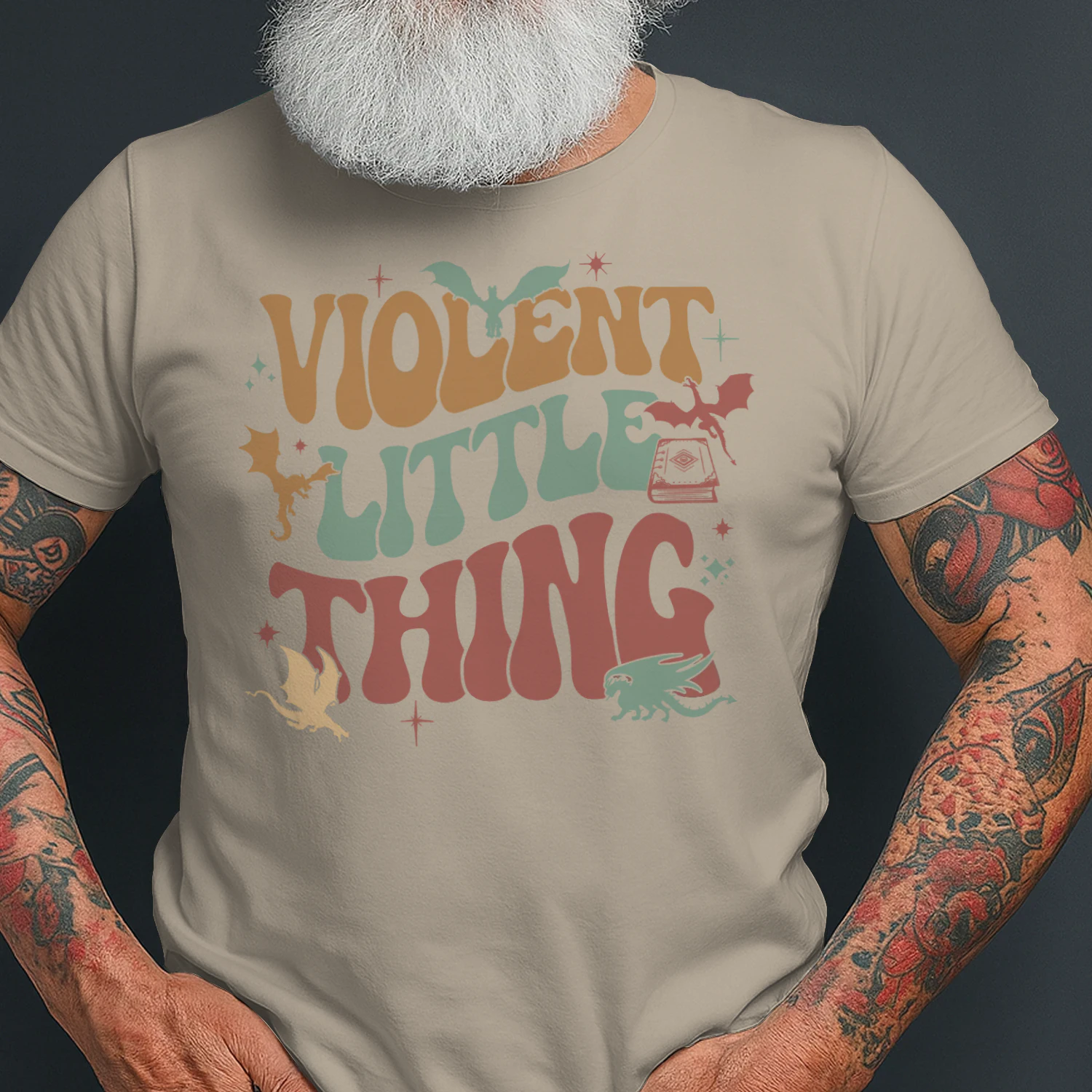 Violent Little Thing Heavy Cotton Light Colors T-shirt 1 Side, Fourth Wing Gildan Tee, Romantasy Book Shirt, Book Gifts