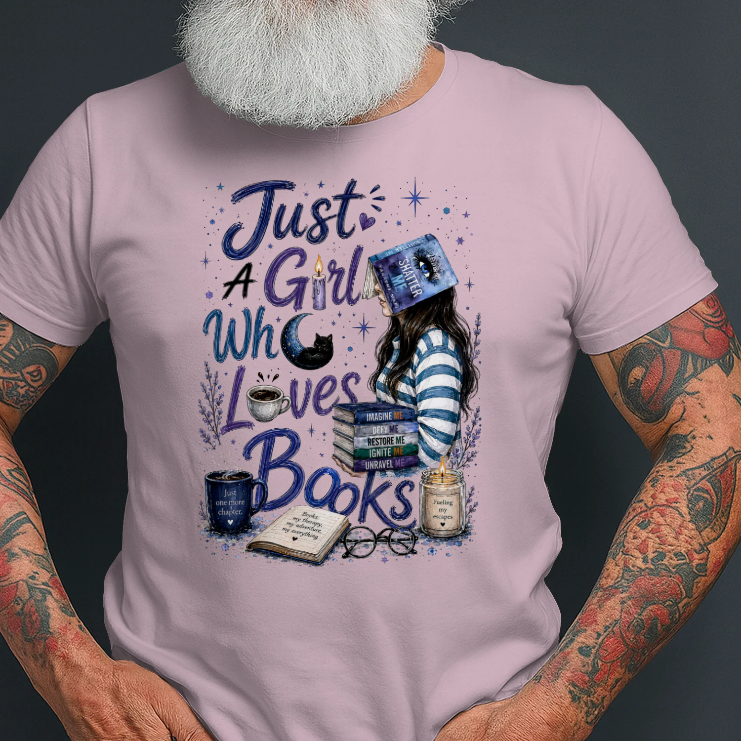 Just A Girl Who Lovers Books Heavy Cotton Light Colors T-shirt 1 Side, Shatter Me Gildan Tee, Romantasy Shirt, Book Lover Gifts