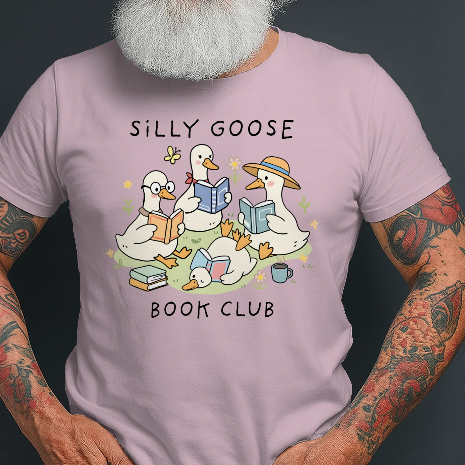 Silly Goose Readers Heavy Cotton Light Colors T-shirt 1 Side, Funny Book Club Gildan Tee, Readers Club Shirt, Book Lover Gifts