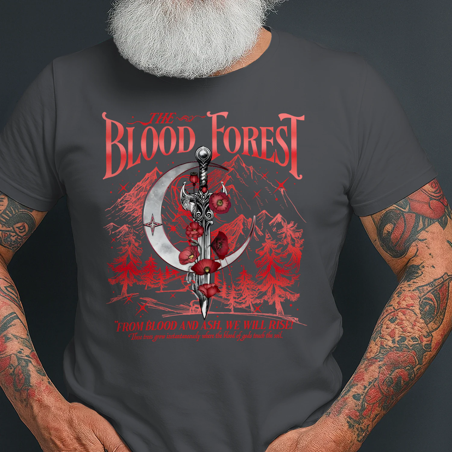 The Blood Forest Heavy Cotton Dark Colors T-shirt 2 Side, From Blood and Ash Gildan Tee, Romantasy Readers Shirt, Book Lover Gifts
