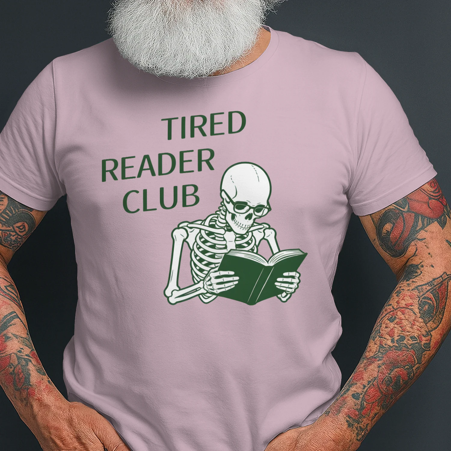 Tired Reader Club Heavy Cotton Light Colors T-shirt 1 Side, Book Club Gildan Tee, Readers Club Shirt, Book Lover Gifts