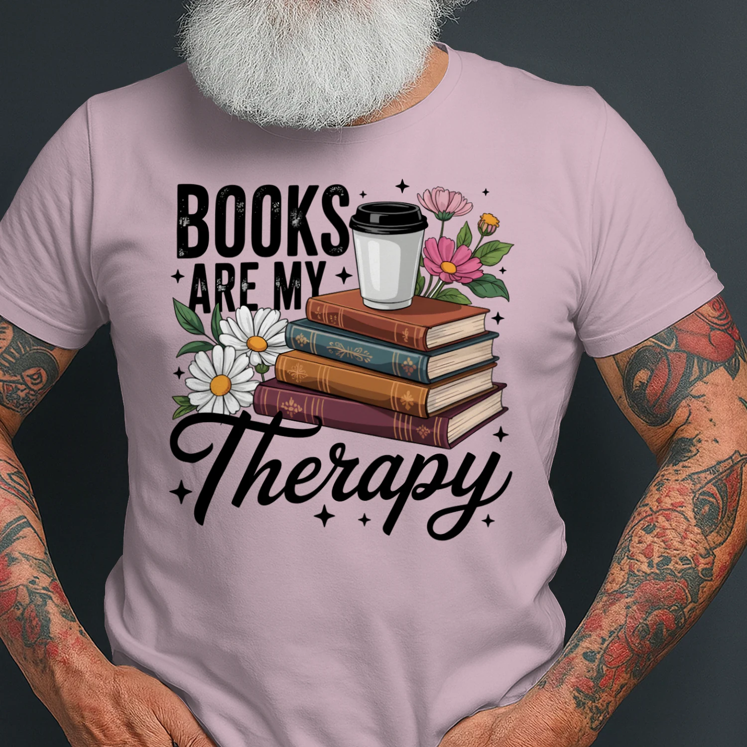 Book Are My Therapy V2 Heavy Cotton Light Colors T-shirt 1 Side, Book Club Gildan Tee, Readers Club Shirt, Book Lover Gifts