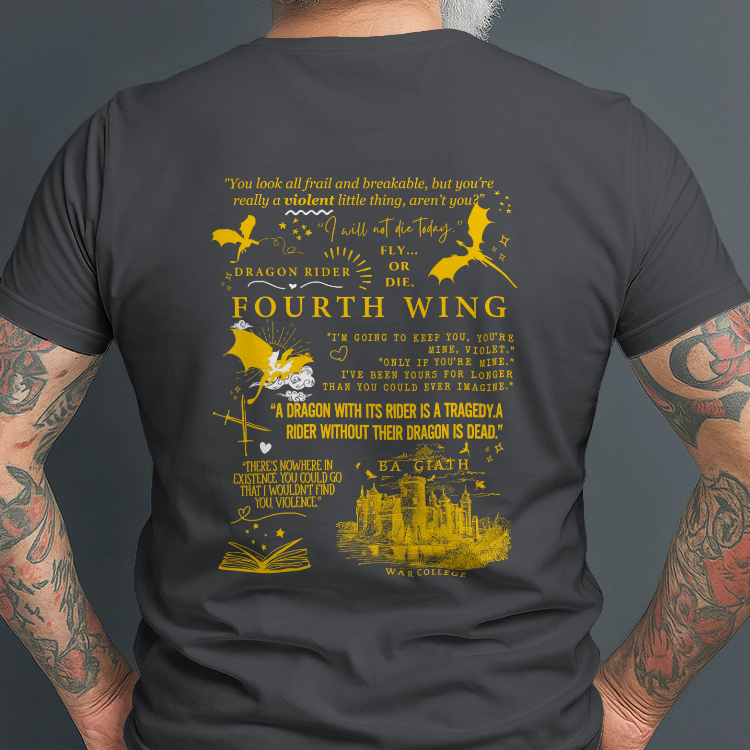 Basgiath War College Heavy Cotton Shirt 2 Side, Fourth Wing Series Tee, Romantasy Shirt, Book Lover Gifts