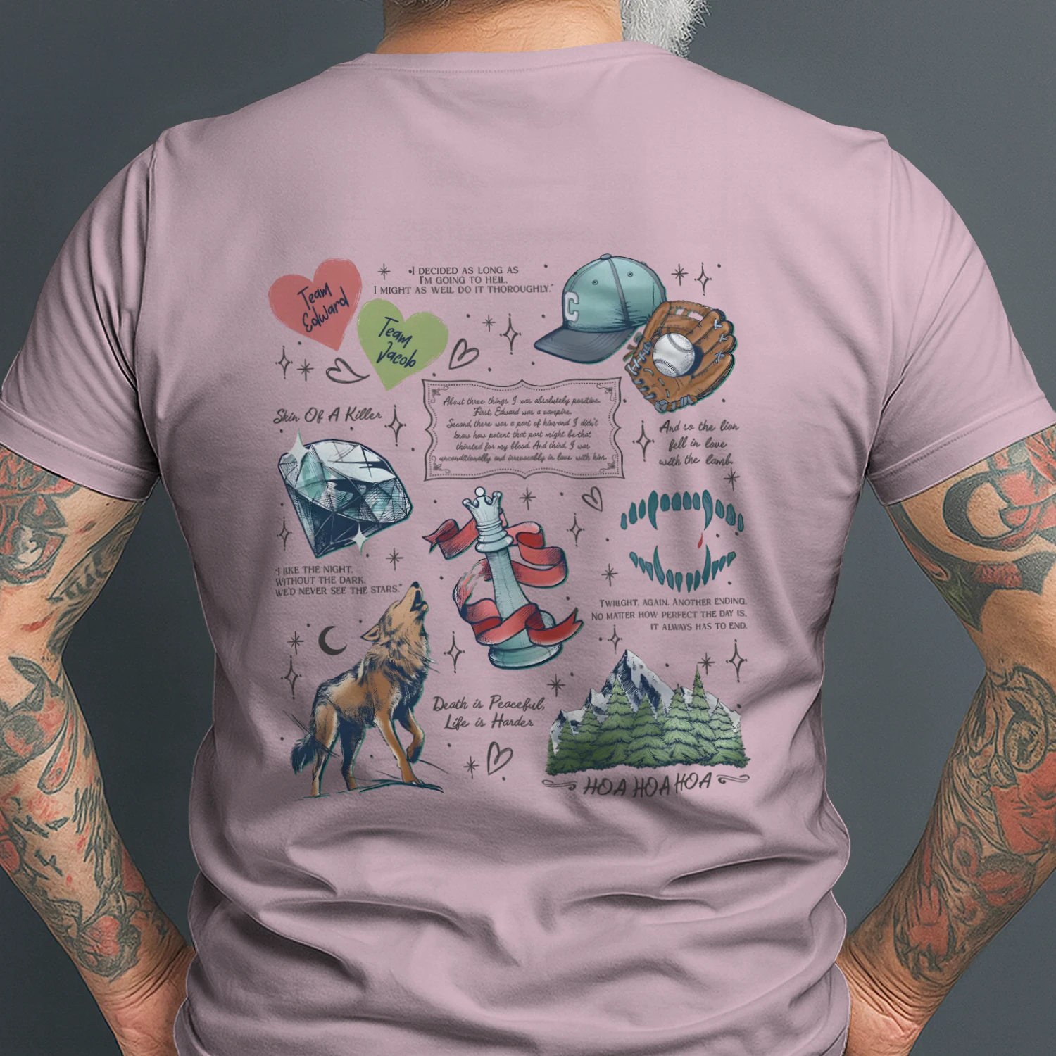 Twilight Series Heavy Cotton Light Colors T-shirt 2 Side, Young Adult Gildan Tee, Fantasy Romance Book Shirt, Book Lover Gifts