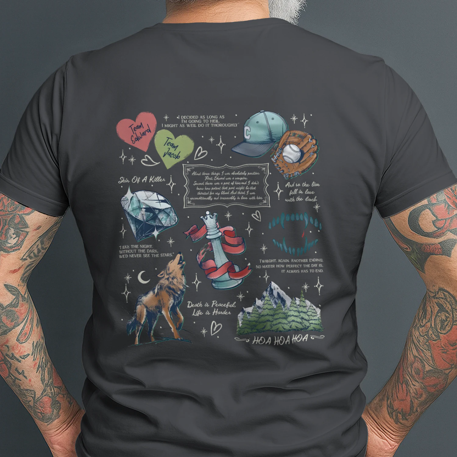 Twilight Series Heavy Cotton Dark Colors T-shirt 2 Side, Young Adult Gildan Tee, Fantasy Romance Book Shirt, Book Lover Gifts