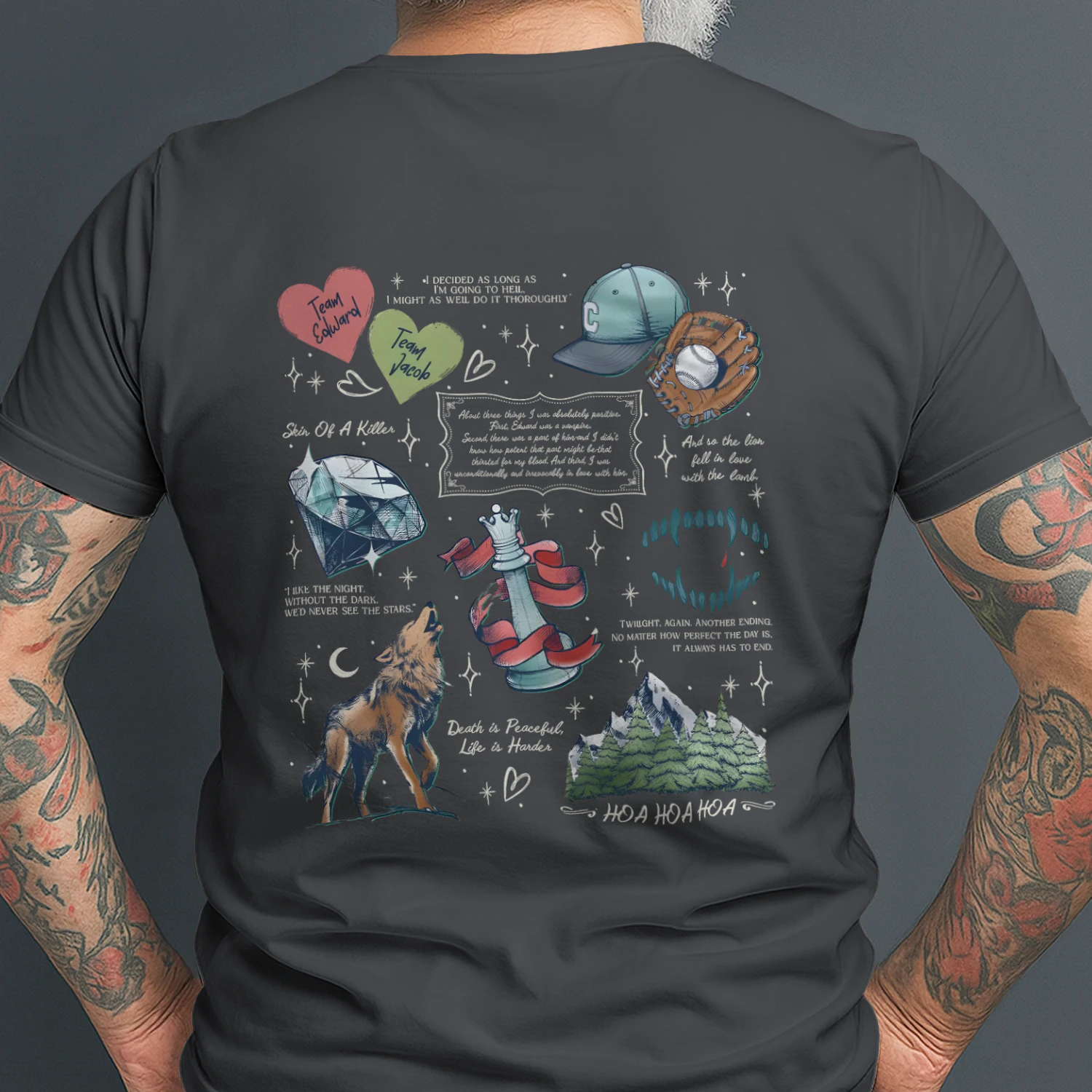 Twilight Series Heavy Cotton Dark Colors T-shirt 2 Side, Young Adult Gildan Tee, Fantasy Romance Book Shirt, Book Lover Gifts