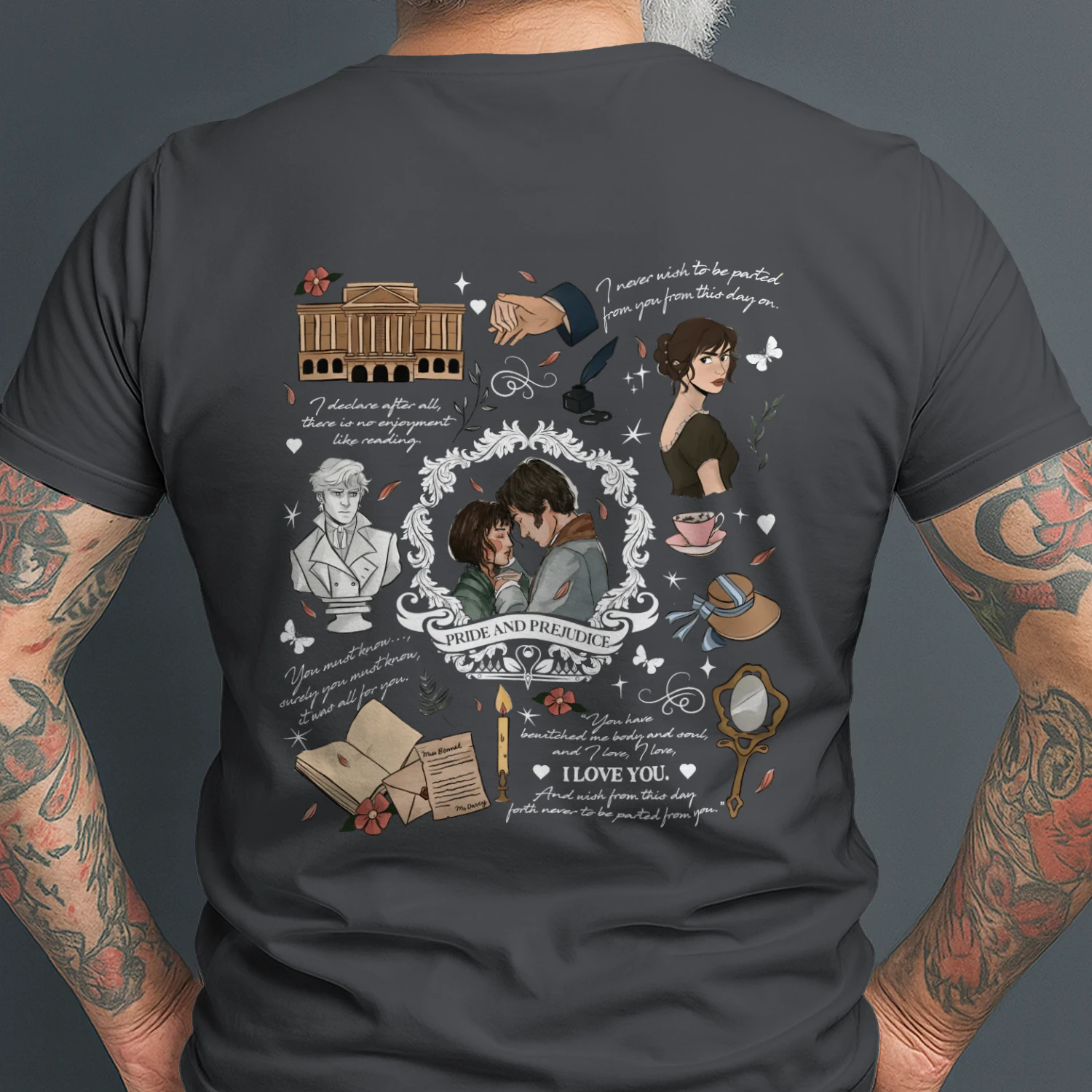 Pride & Prejudice Heavy Cotton T-Shirt 2 Side, Romance Tee, Classic Literature Shirt, Book Lover Gifts